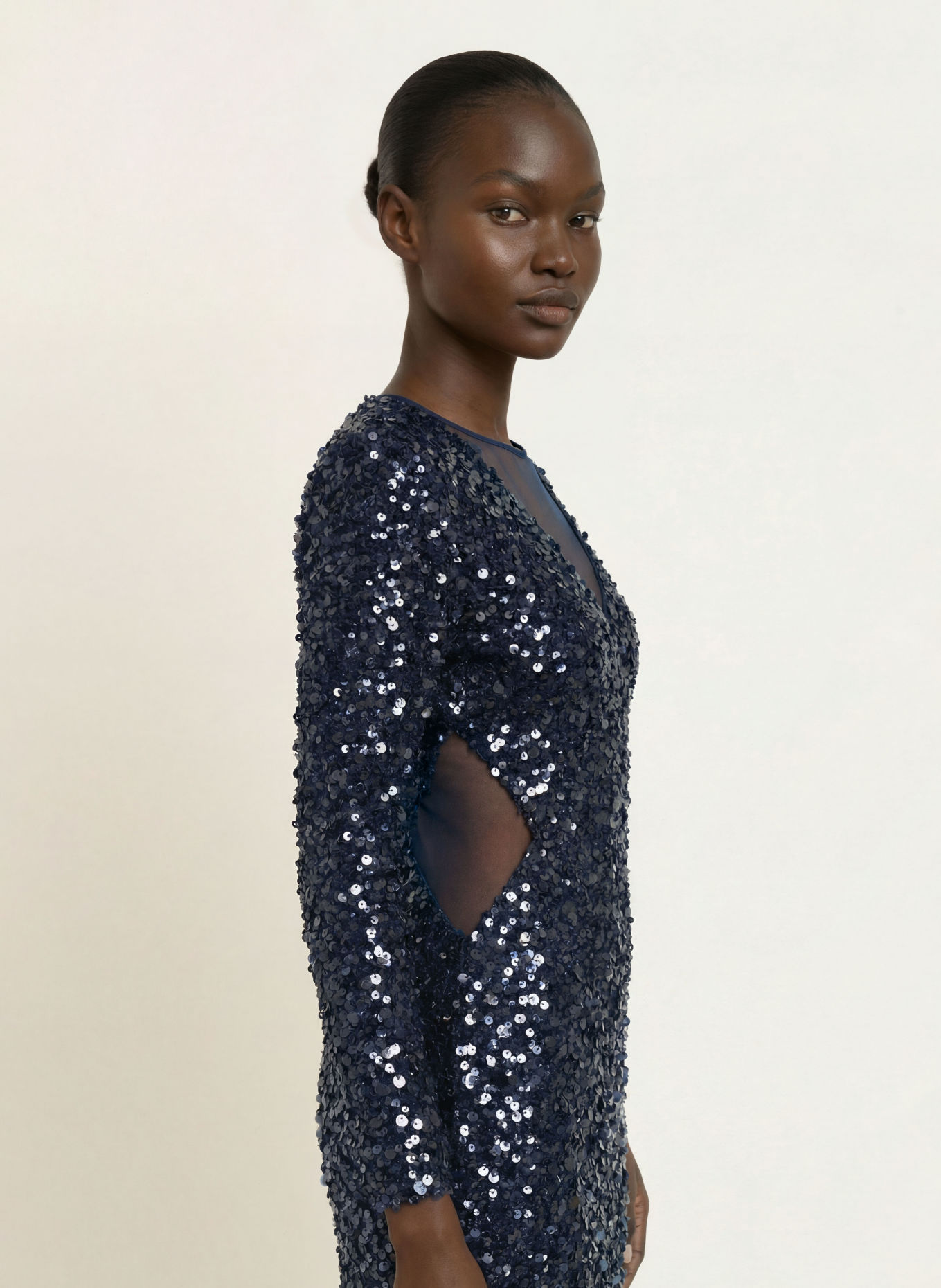 MARC CAIN Cocktailkleid mit Pailletten: 393 pageant blue