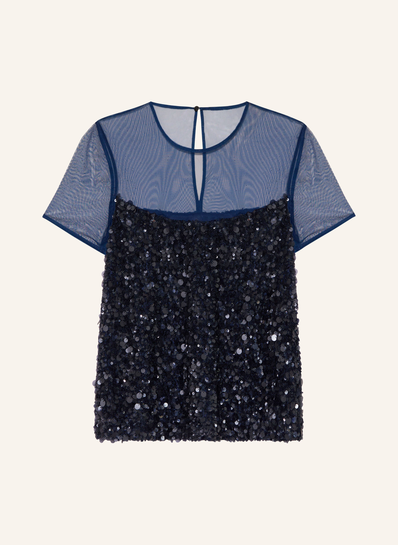 MARC CAIN Blusenshirt mit Pailletten: 393 pageant blue