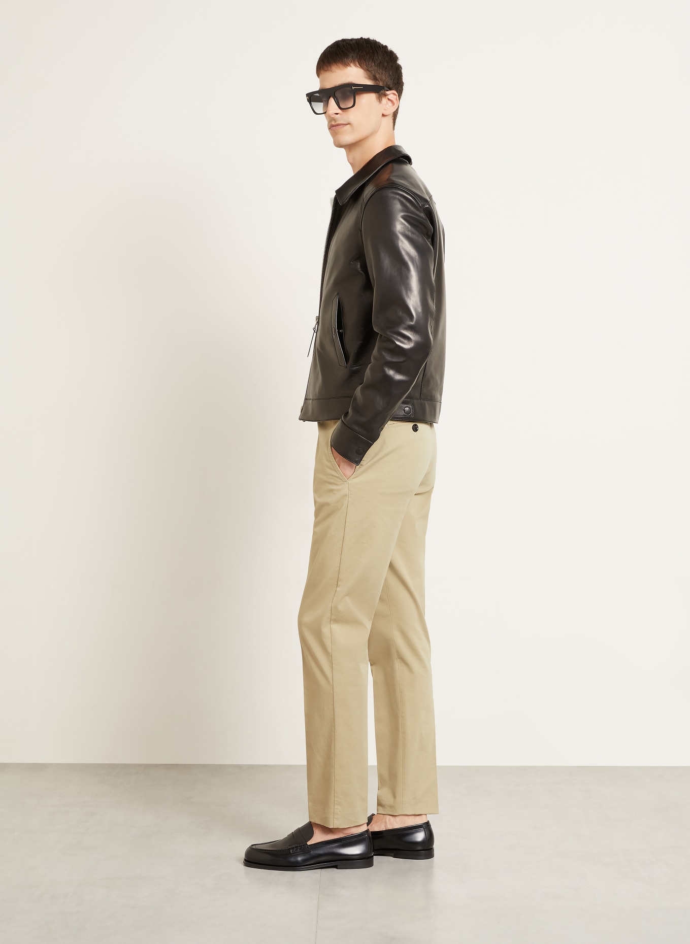 TOM FORD Chino kalhoty Slim Fit: SVĚTLE HNĚDÁ