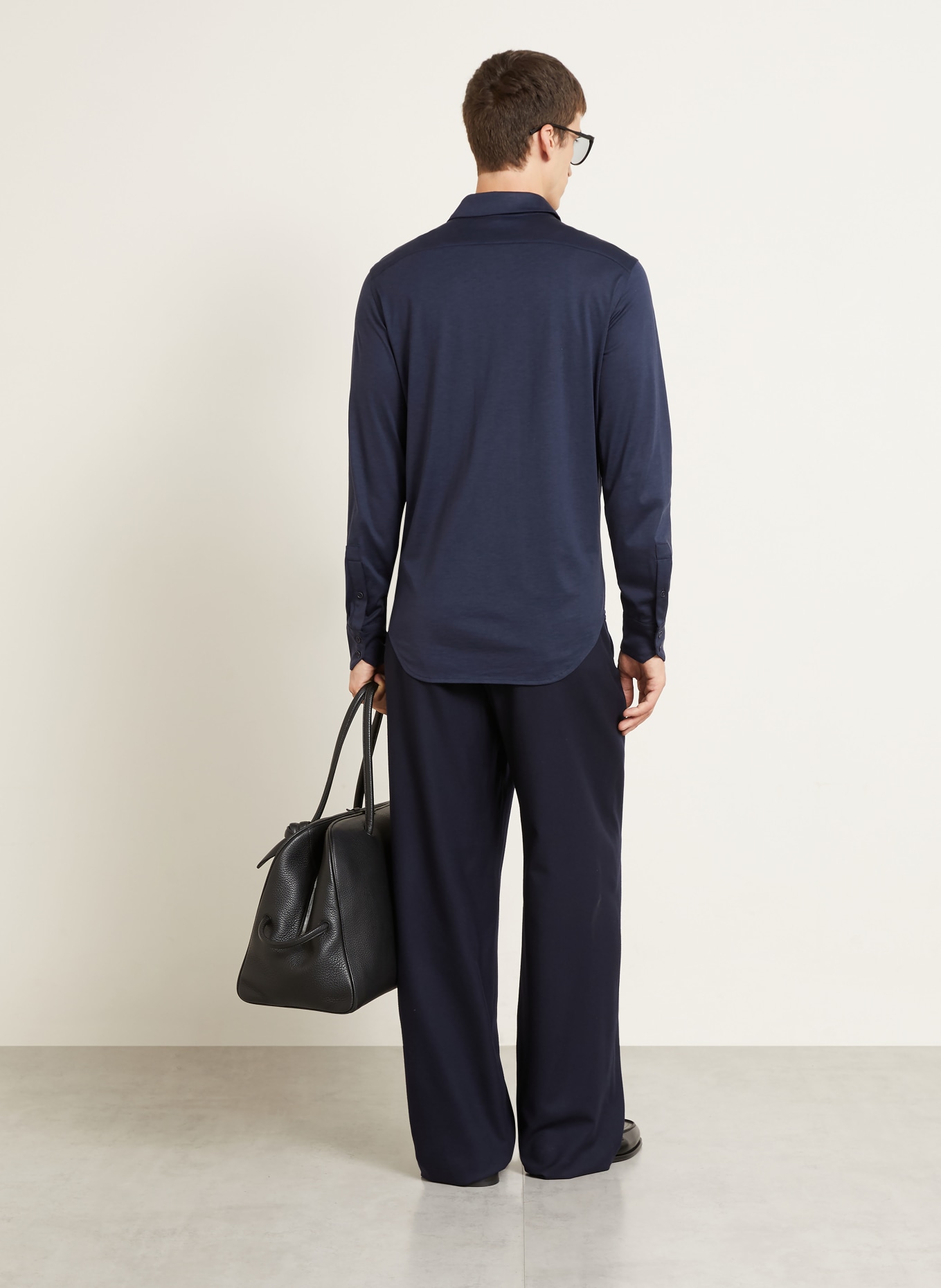 TOM FORD Košile Regular Fit s hedvábím: TMAVĚ MODRÁ