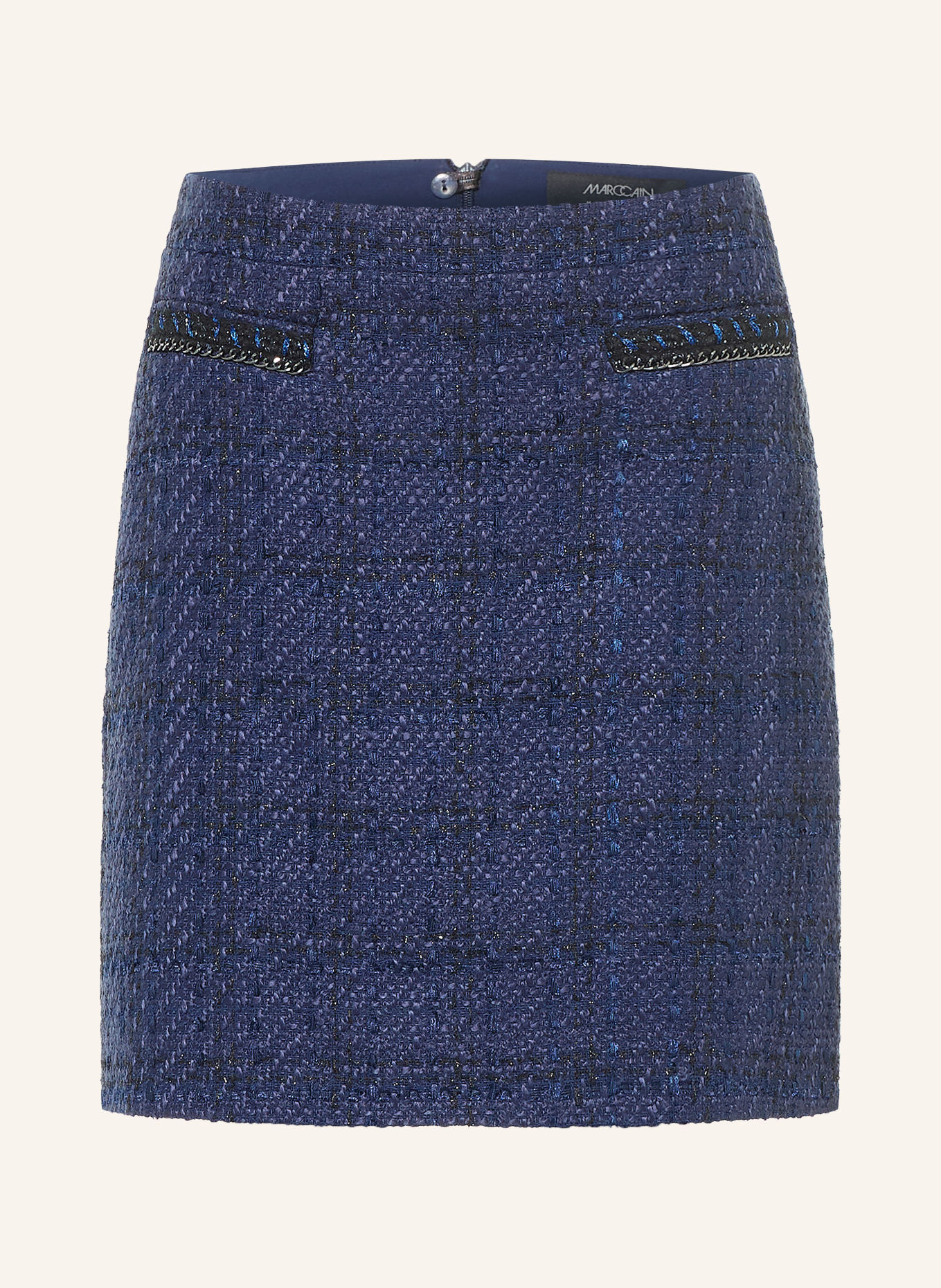 MARC CAIN Tweedrok met glittergaren: 393 pageant blue