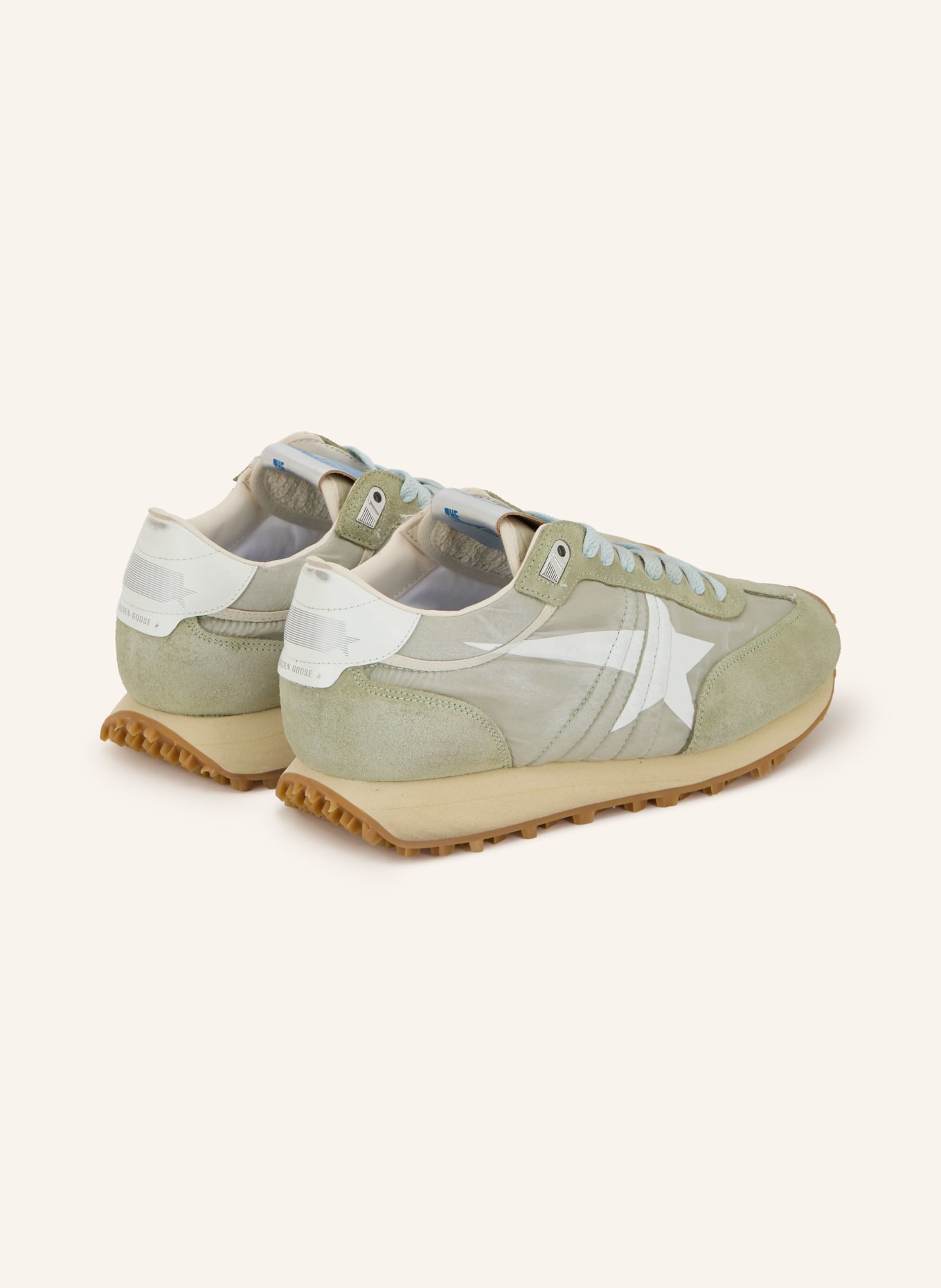 GOLDEN GOOSE Sneakers RUNNING MARATHON: LICHTGROEN / WIT
