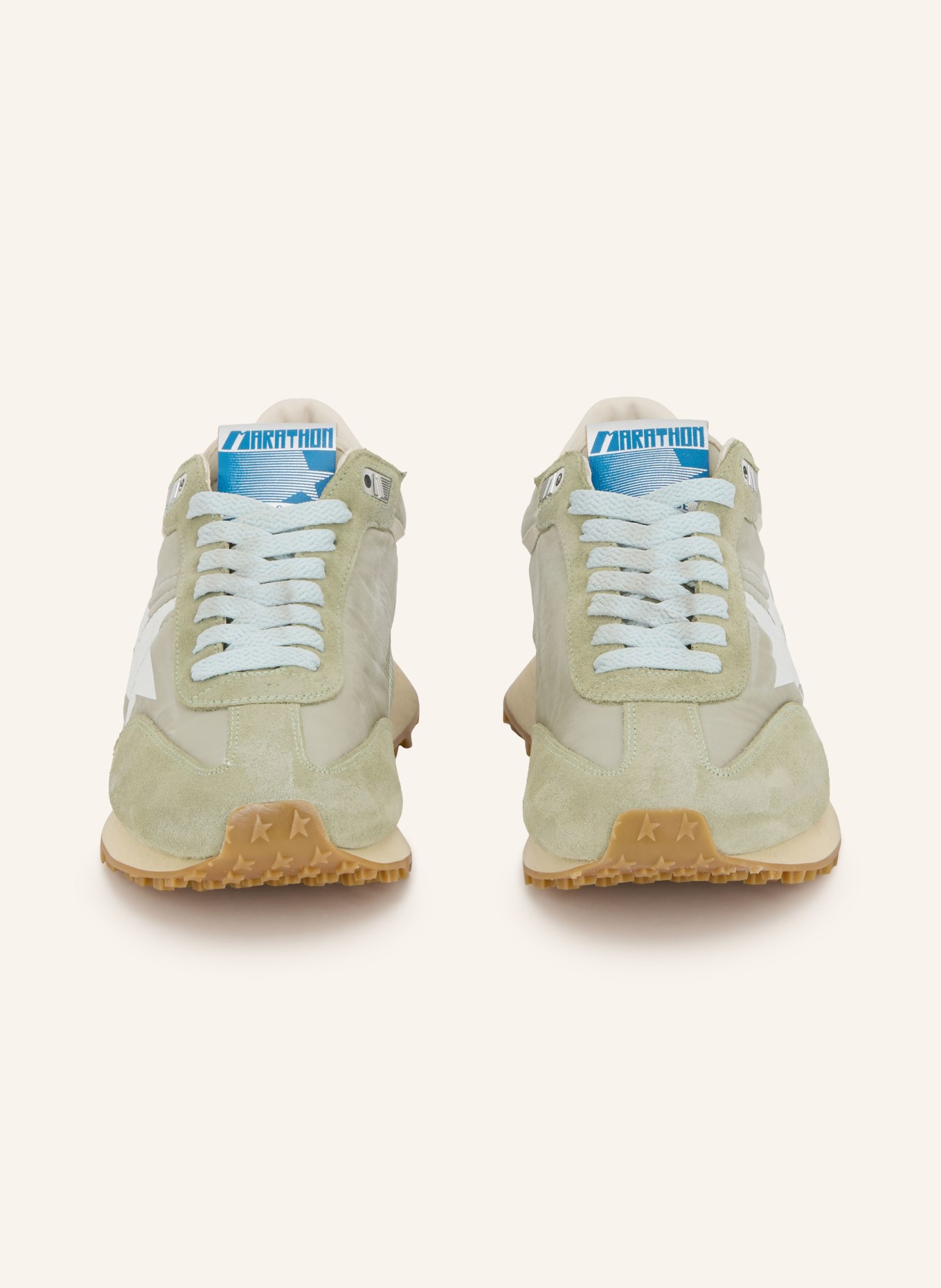 GOLDEN GOOSE Sneakers RUNNING MARATHON: LICHTGROEN / WIT