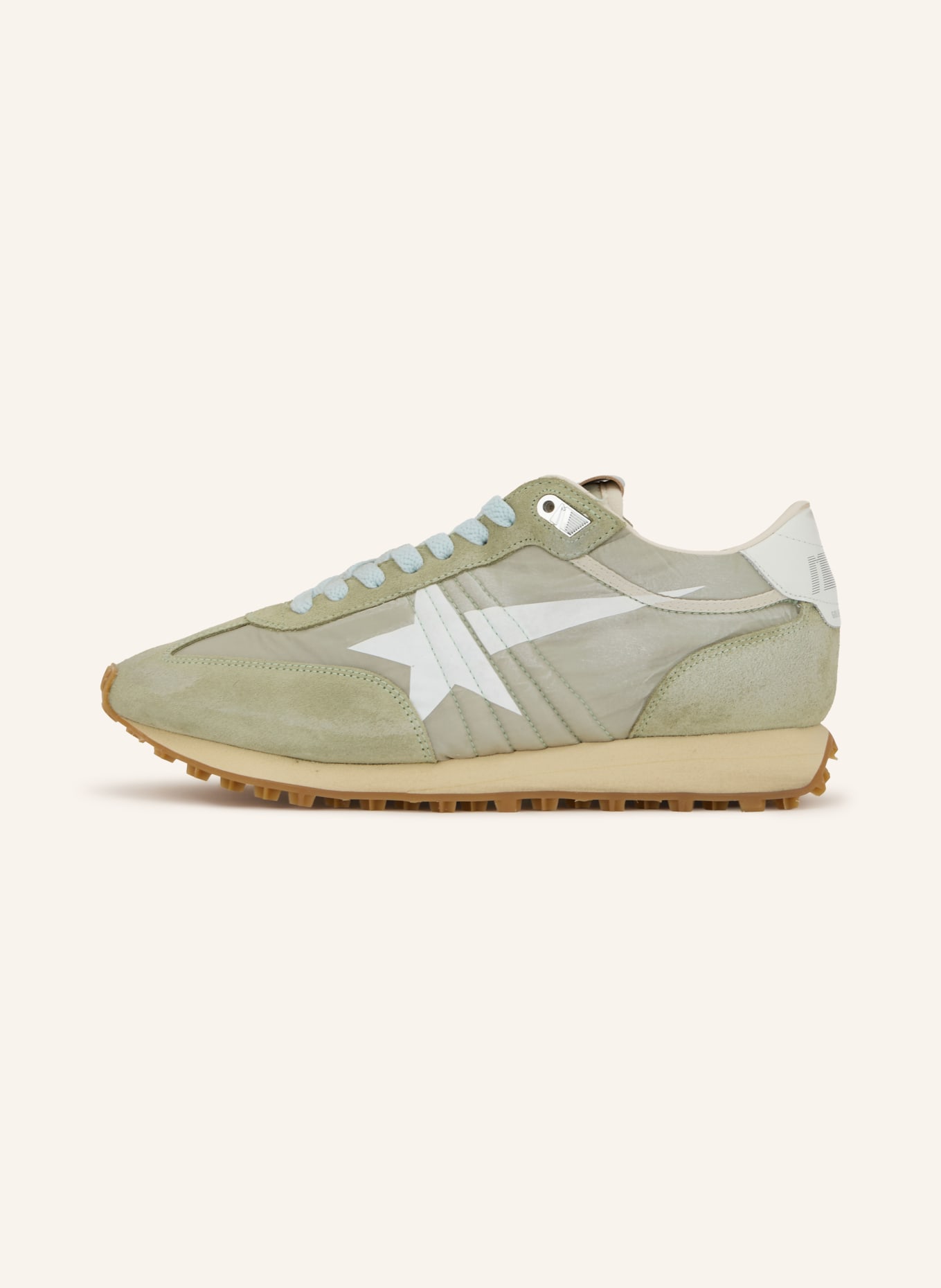 GOLDEN GOOSE Sneakers RUNNING MARATHON: LICHTGROEN / WIT
