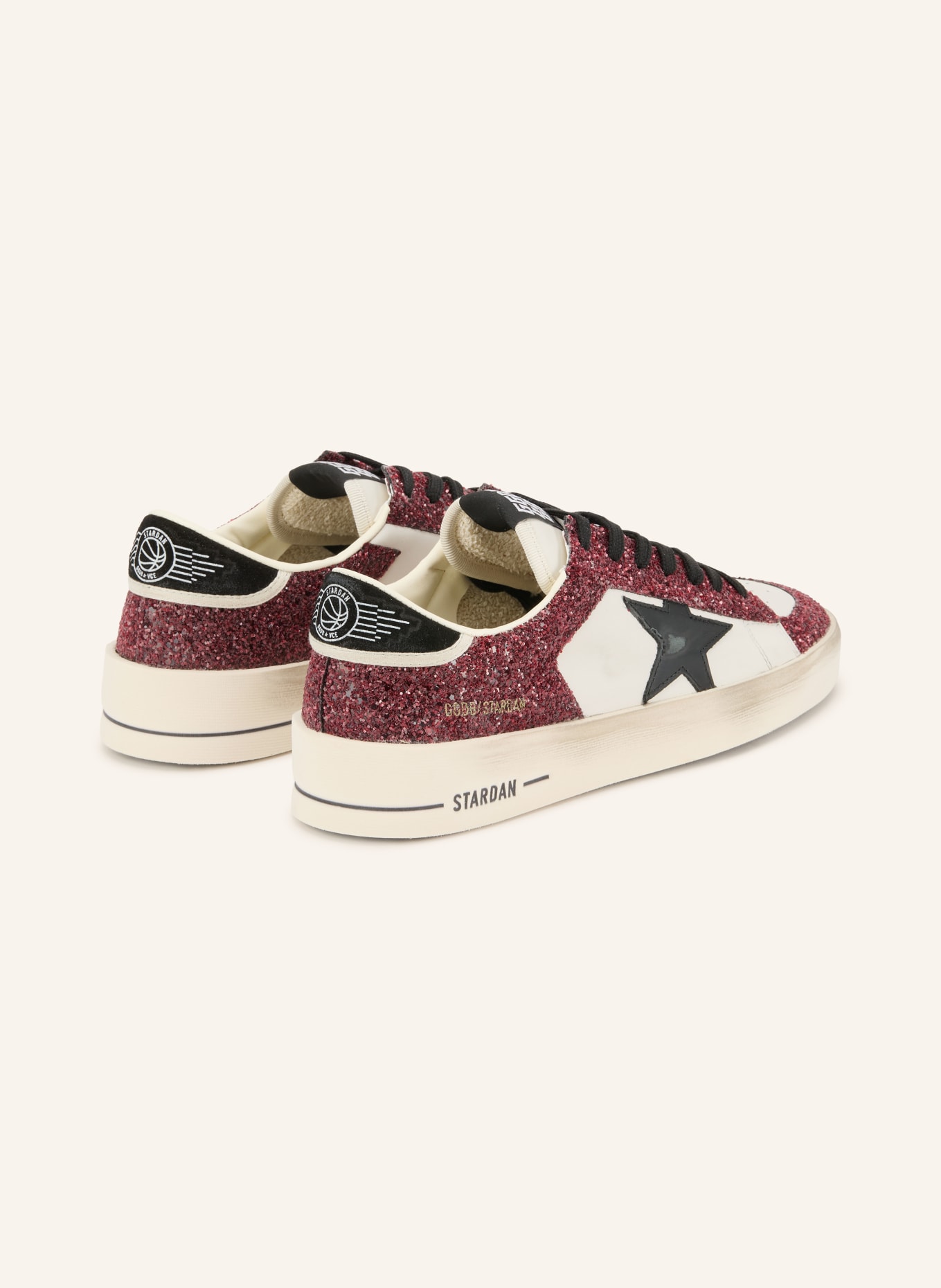 GOLDEN GOOSE Sneakers STARDAN: WIT / DONKERROOD / ZWART