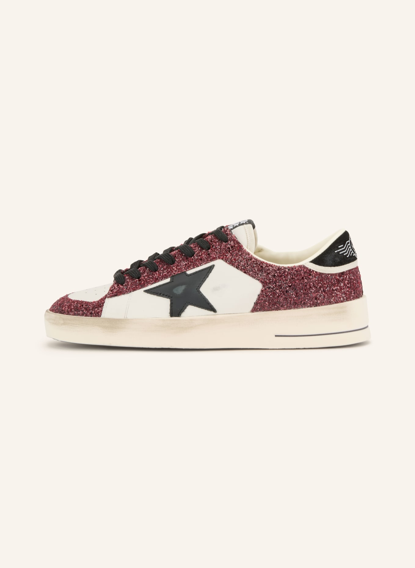 GOLDEN GOOSE Sneakers STARDAN: WIT / DONKERROOD / ZWART