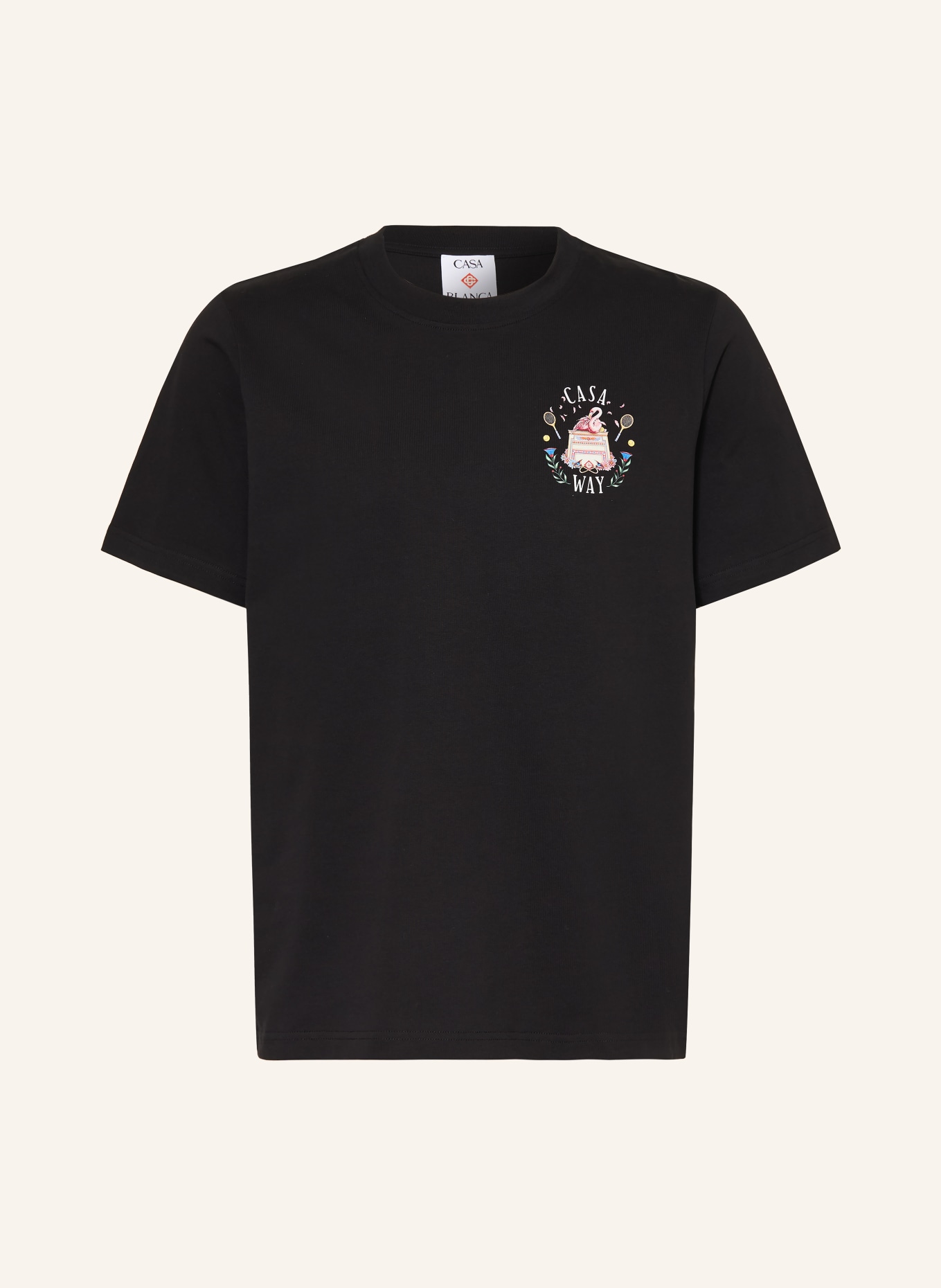 Casablanca T-shirt: BLACK / PINK / WHITE