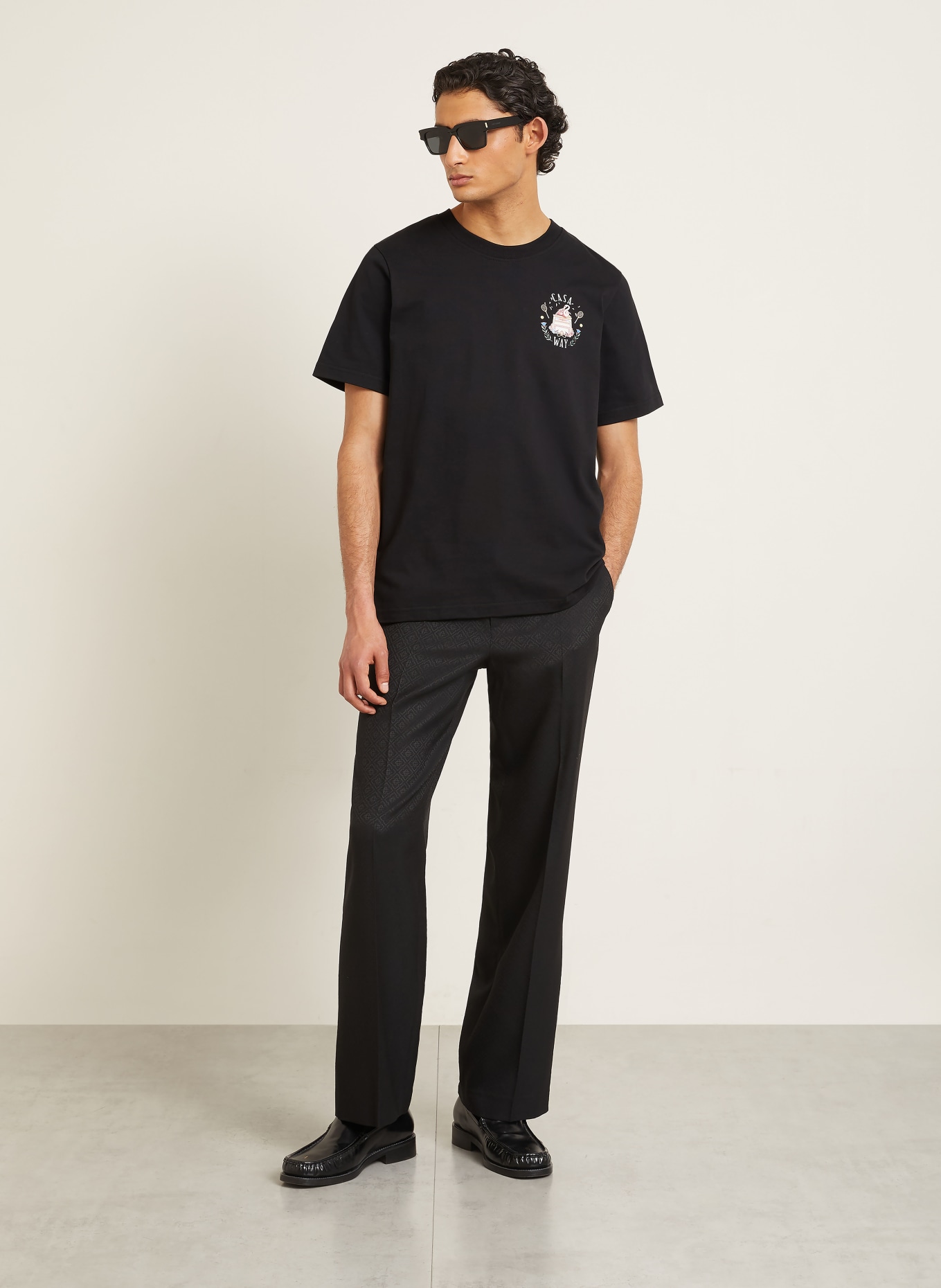 Casablanca T-shirt: BLACK / PINK / WHITE