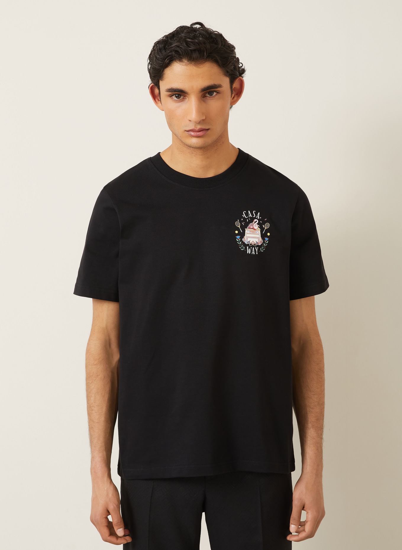 Casablanca T-shirt: BLACK / PINK / WHITE