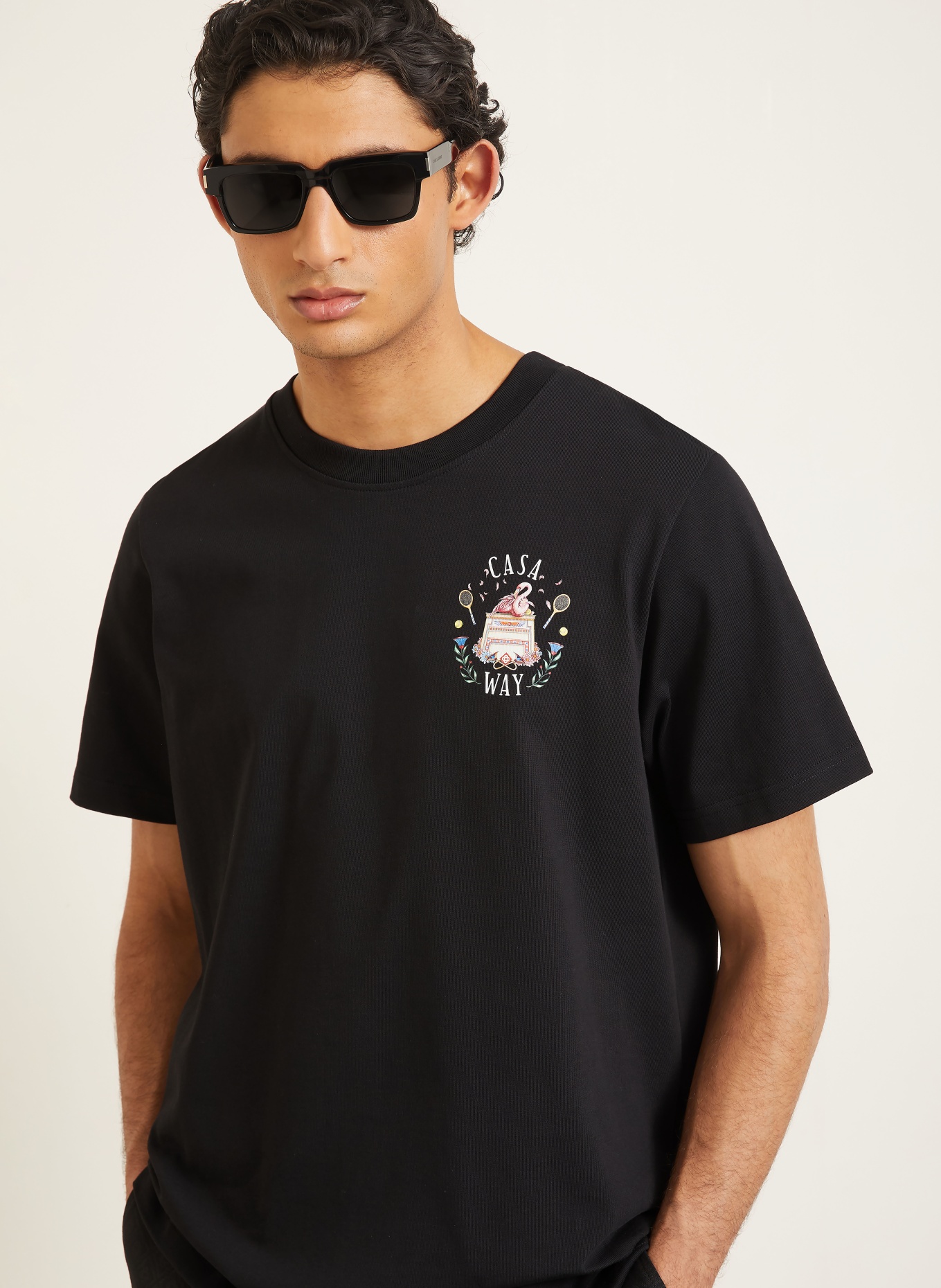 Casablanca T-shirt: BLACK / PINK / WHITE