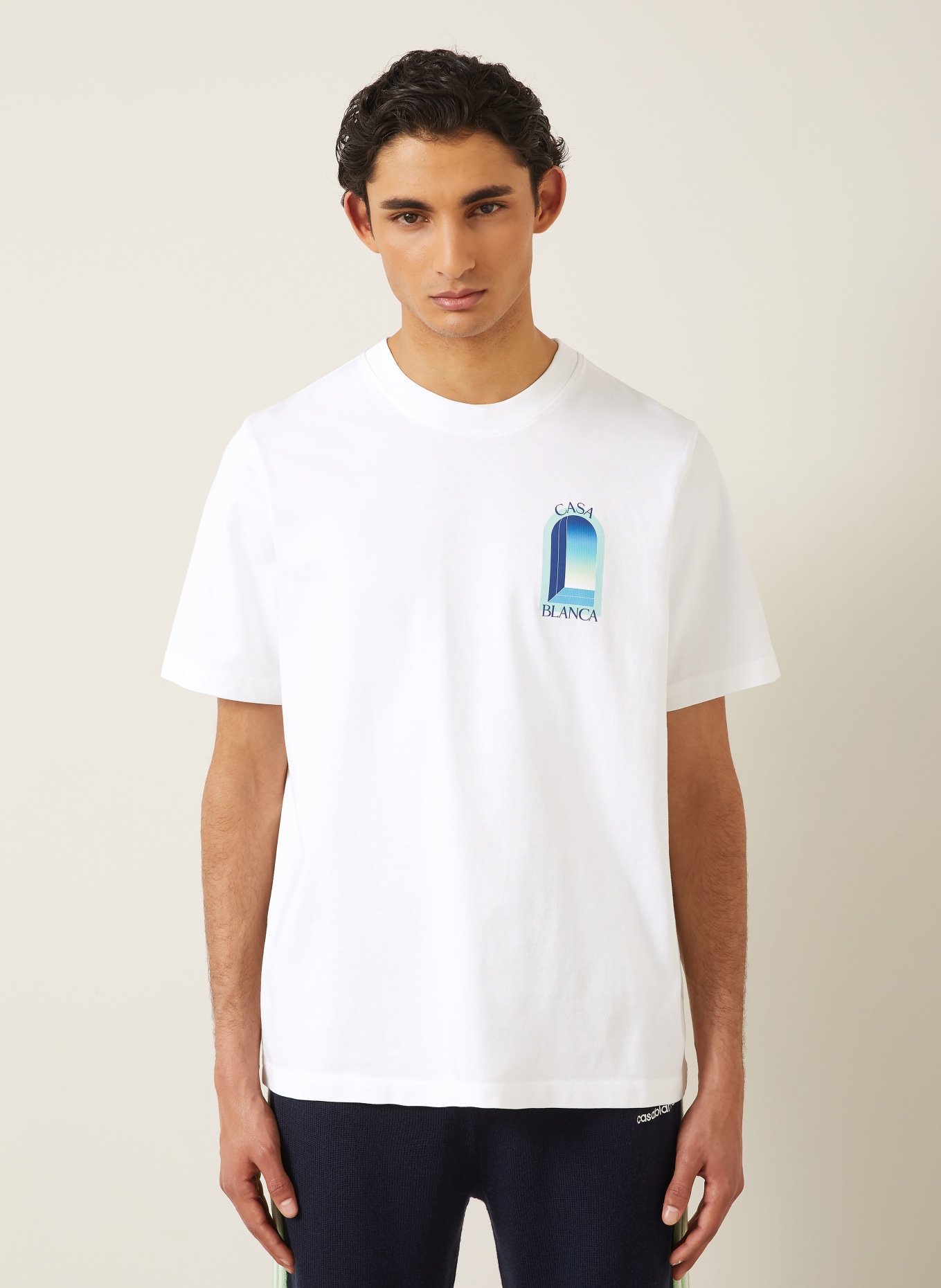 Casablanca T-shirt: WHITE / DARK BLUE / BLUE