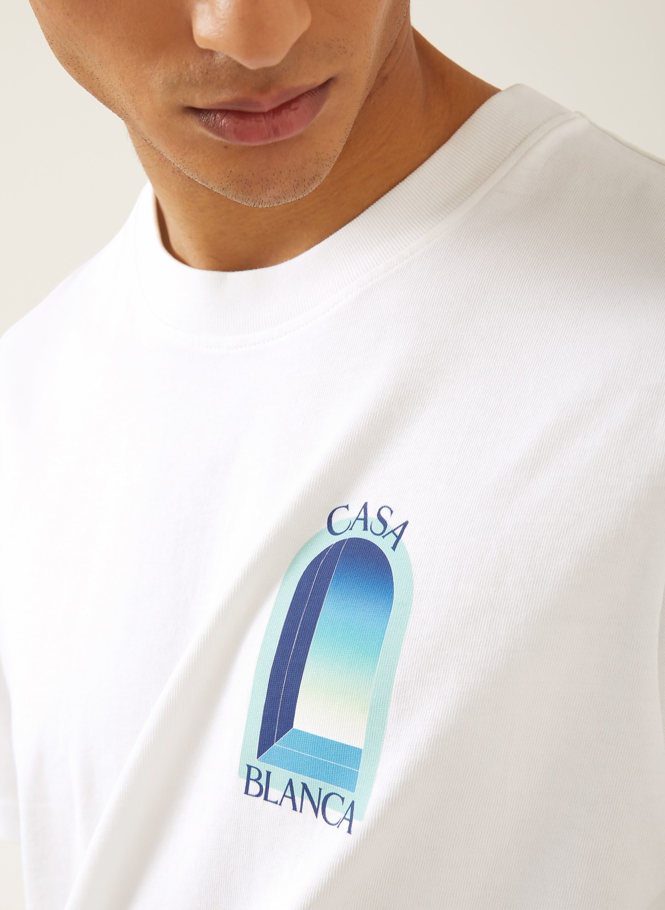 Casablanca T-shirt: WHITE / DARK BLUE / BLUE