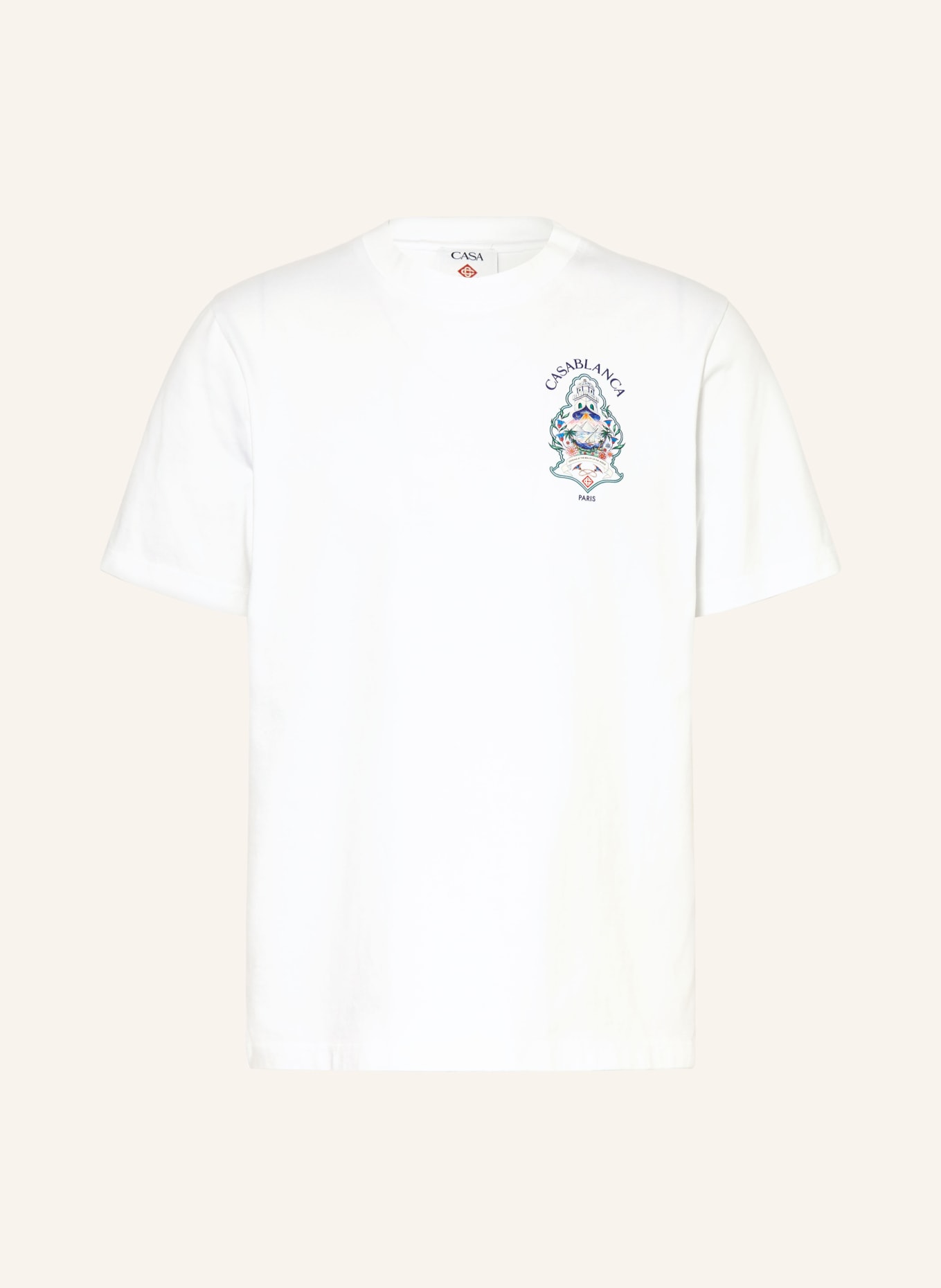 Casablanca T-shirt: WHITE / GREEN / DARK BLUE