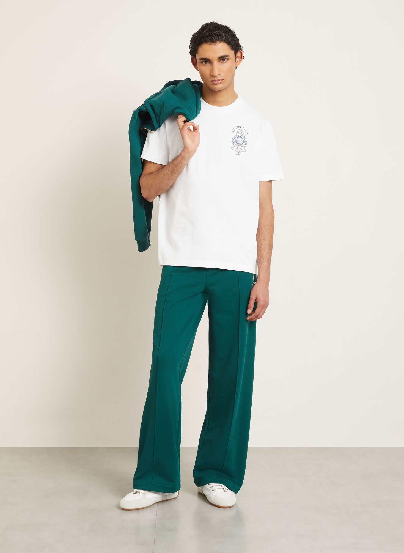 Casablanca T-shirt: WHITE / GREEN / DARK BLUE