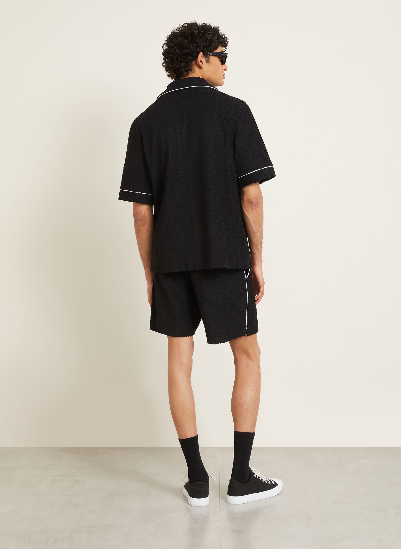 Casablanca Badstofshort: ZWART / WIT