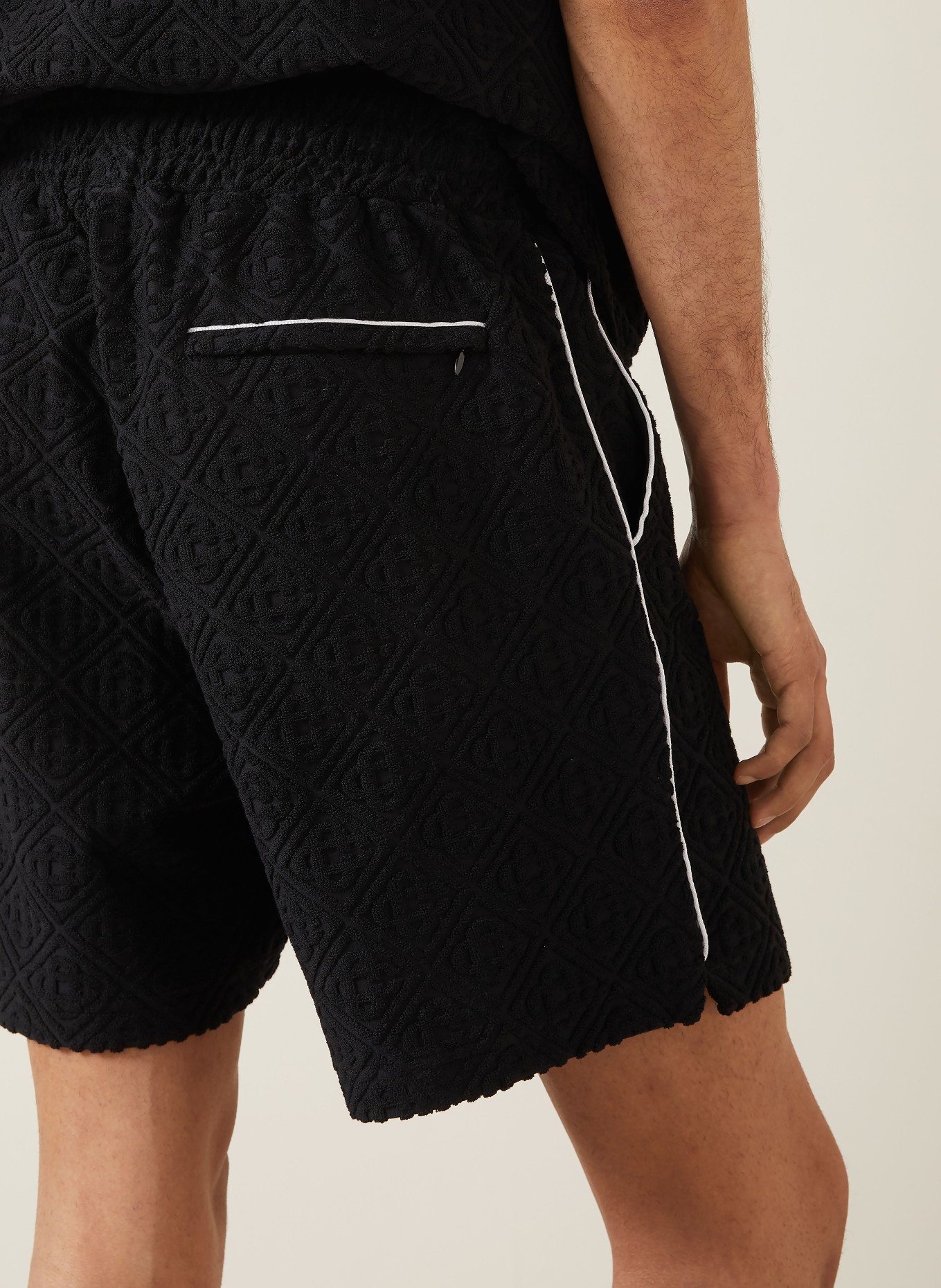 Casablanca Badstofshort: ZWART / WIT