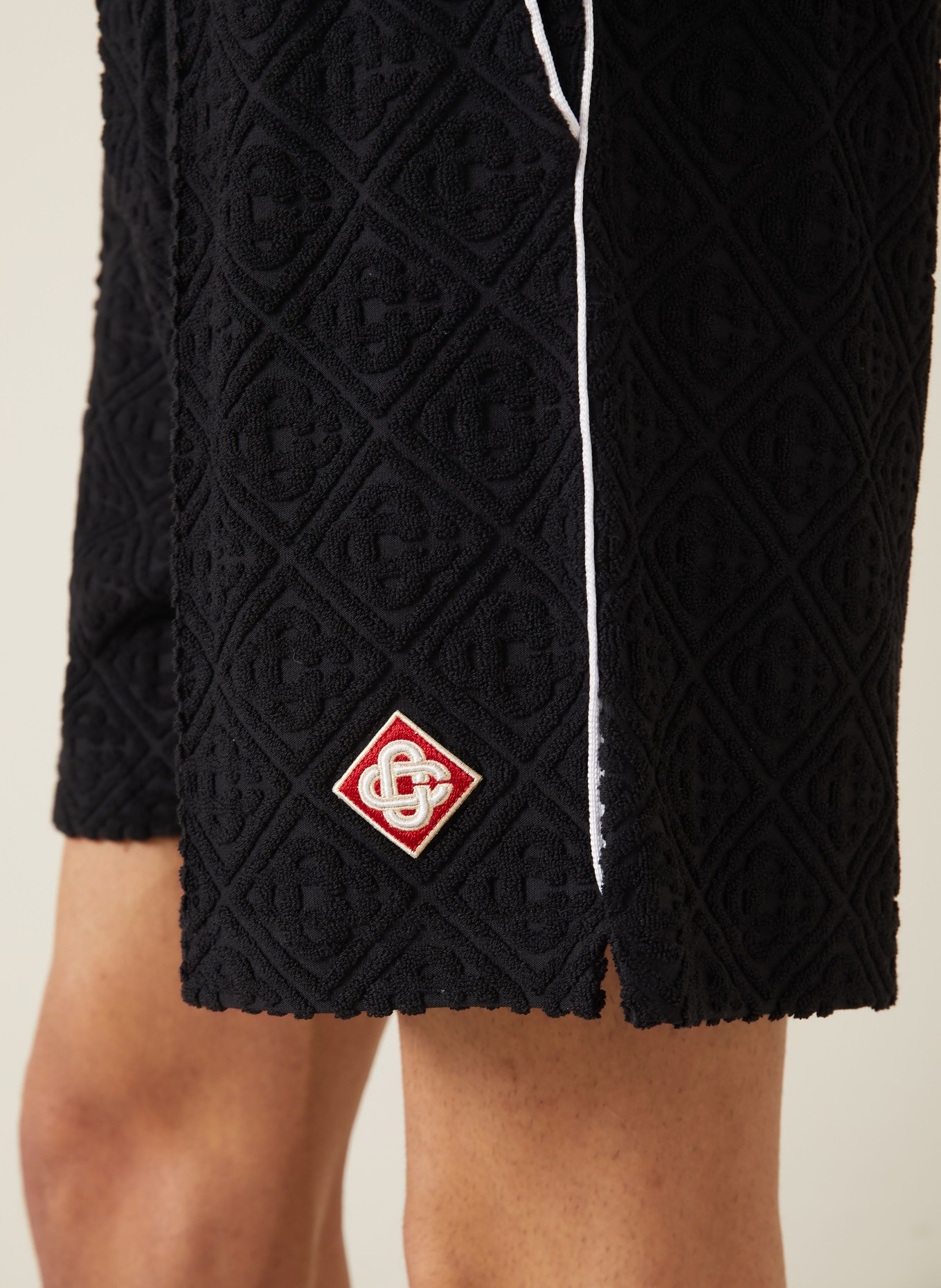 Casablanca Badstofshort: ZWART / WIT