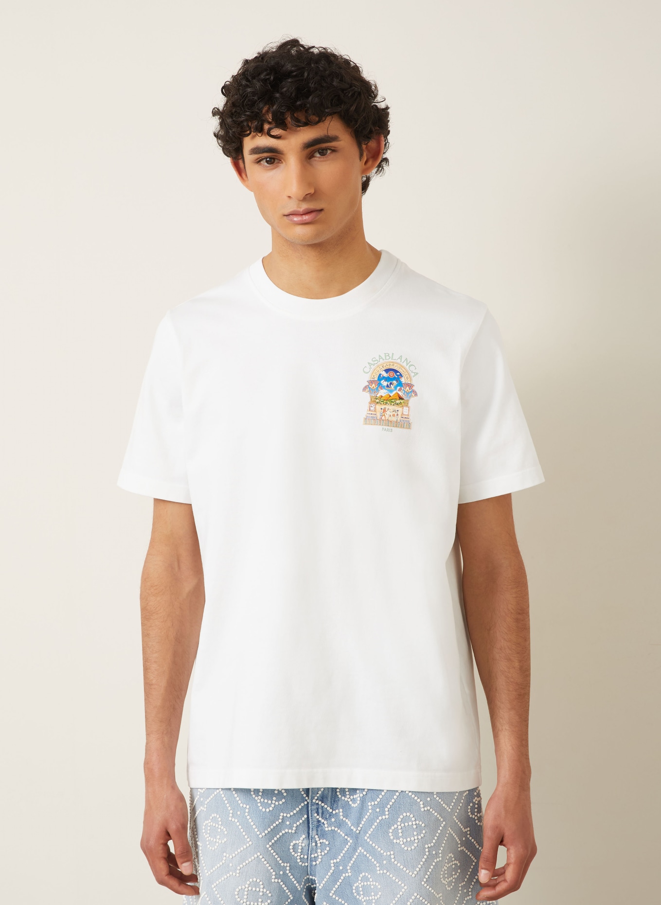Casablanca T-shirt: WIT / ROOD / BLAUW