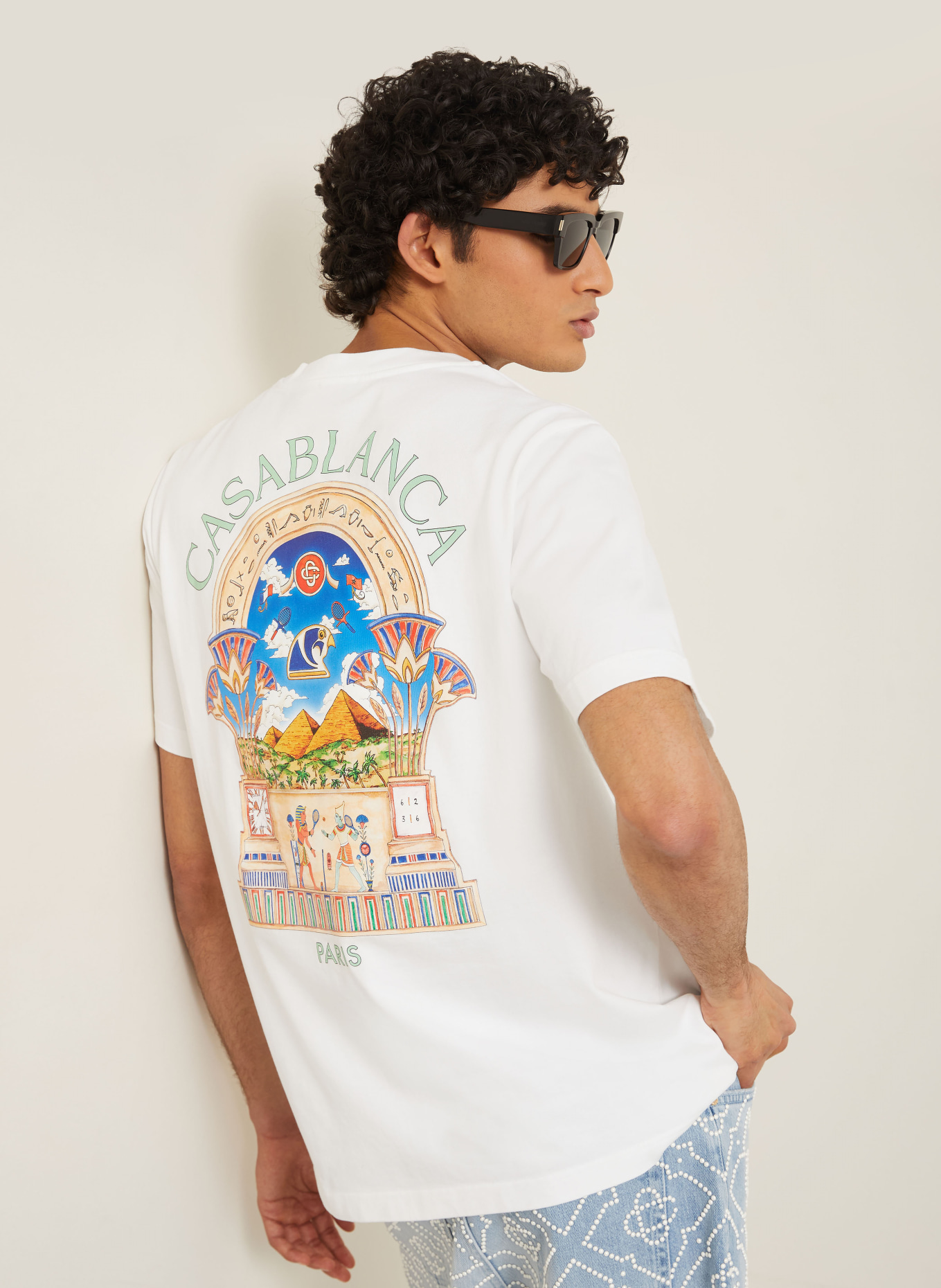 Casablanca T-shirt: WIT / ROOD / BLAUW