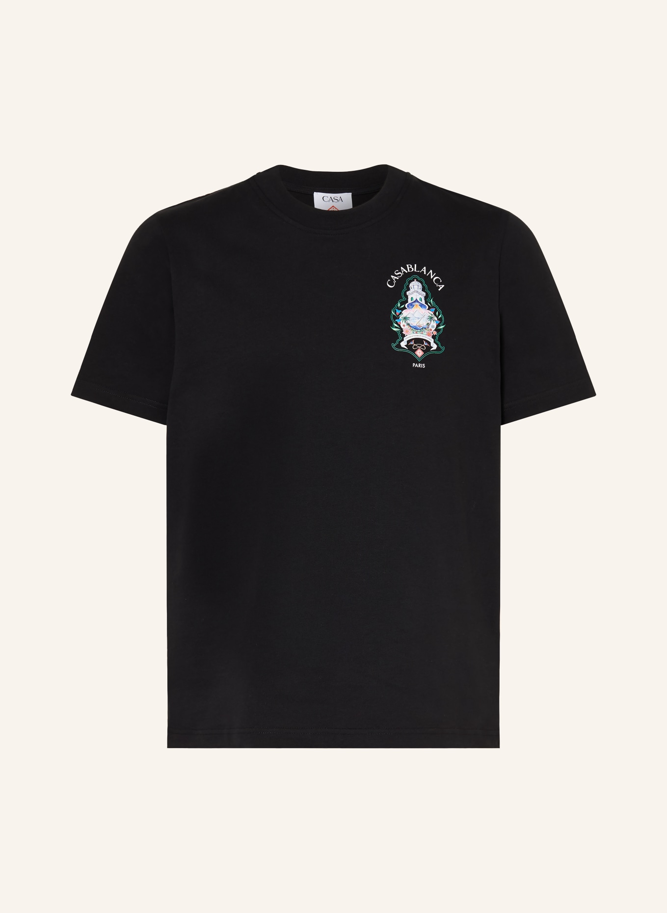 Casablanca T-shirt: ZWART / GROEN / BLAUW