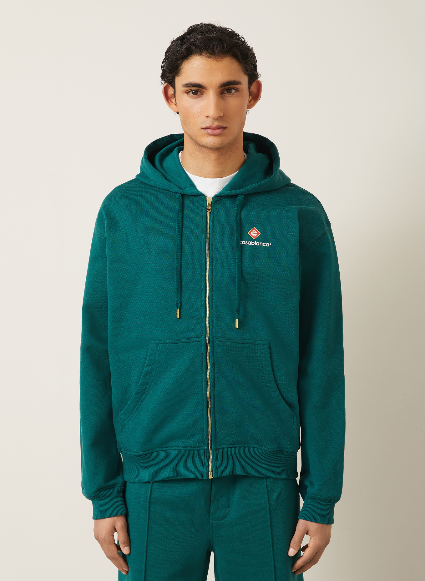 Casablanca Zip-up sweatshirt: GREEN