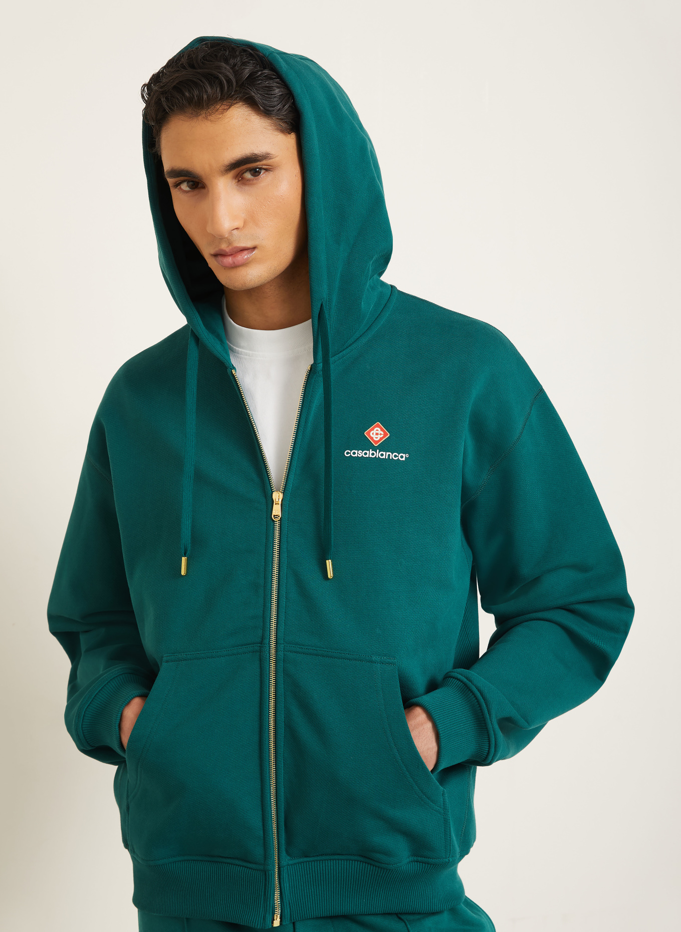 Casablanca Zip-up sweatshirt: GREEN