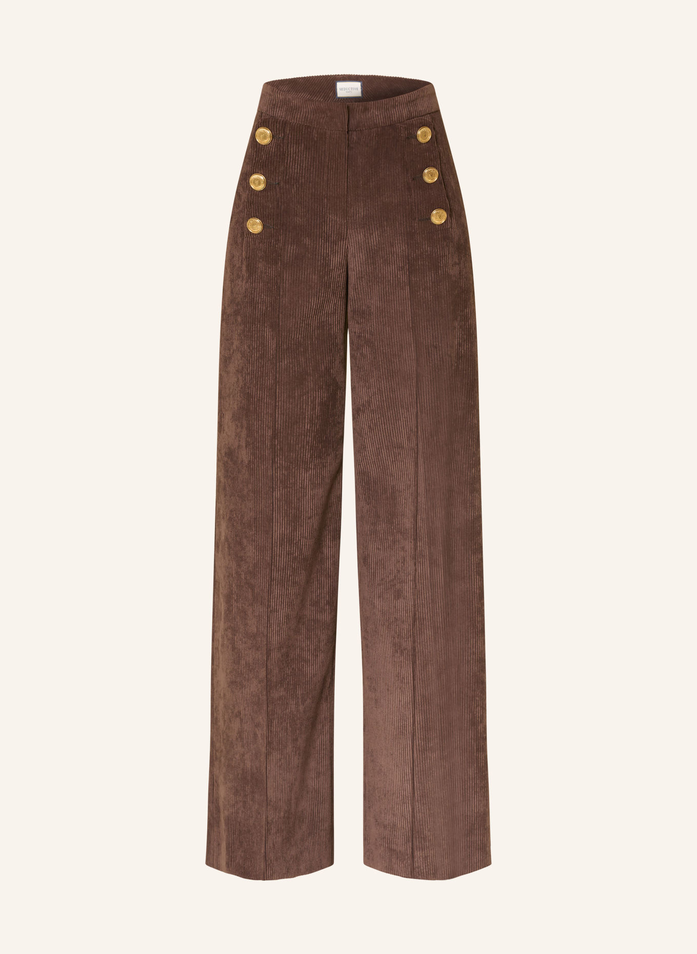 SEDUCTIVE BRIDGET wide-leg trousers: BROWN / GOLD