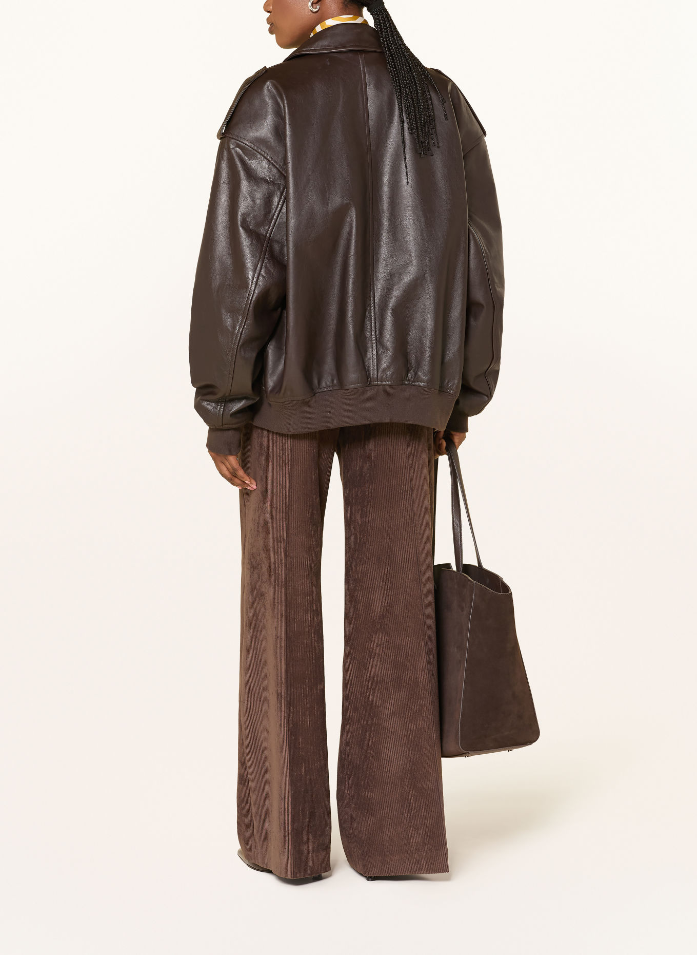 SEDUCTIVE BRIDGET wide-leg trousers: BROWN / GOLD