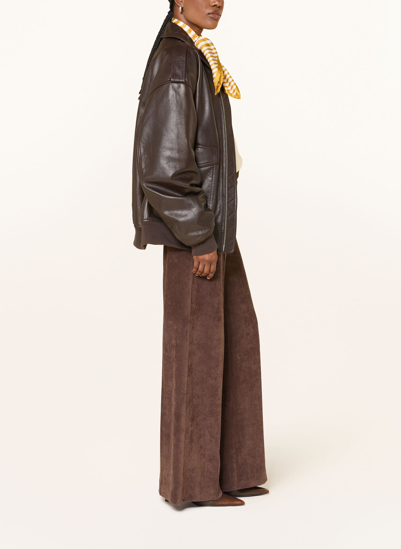 SEDUCTIVE BRIDGET wide-leg trousers: BROWN / GOLD