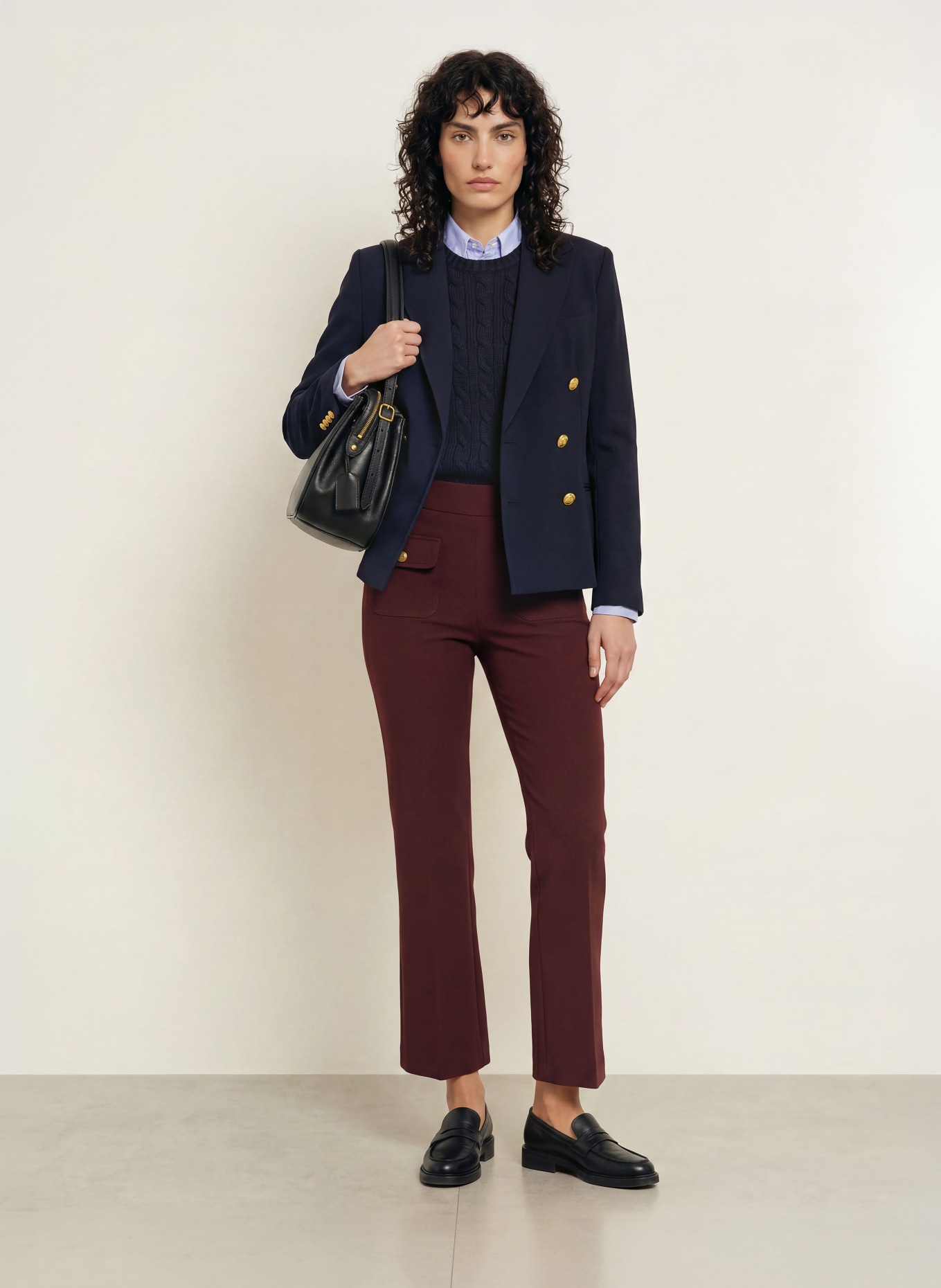 SEDUCTIVE NANETTE EASY KICK Trousers: DARK RED