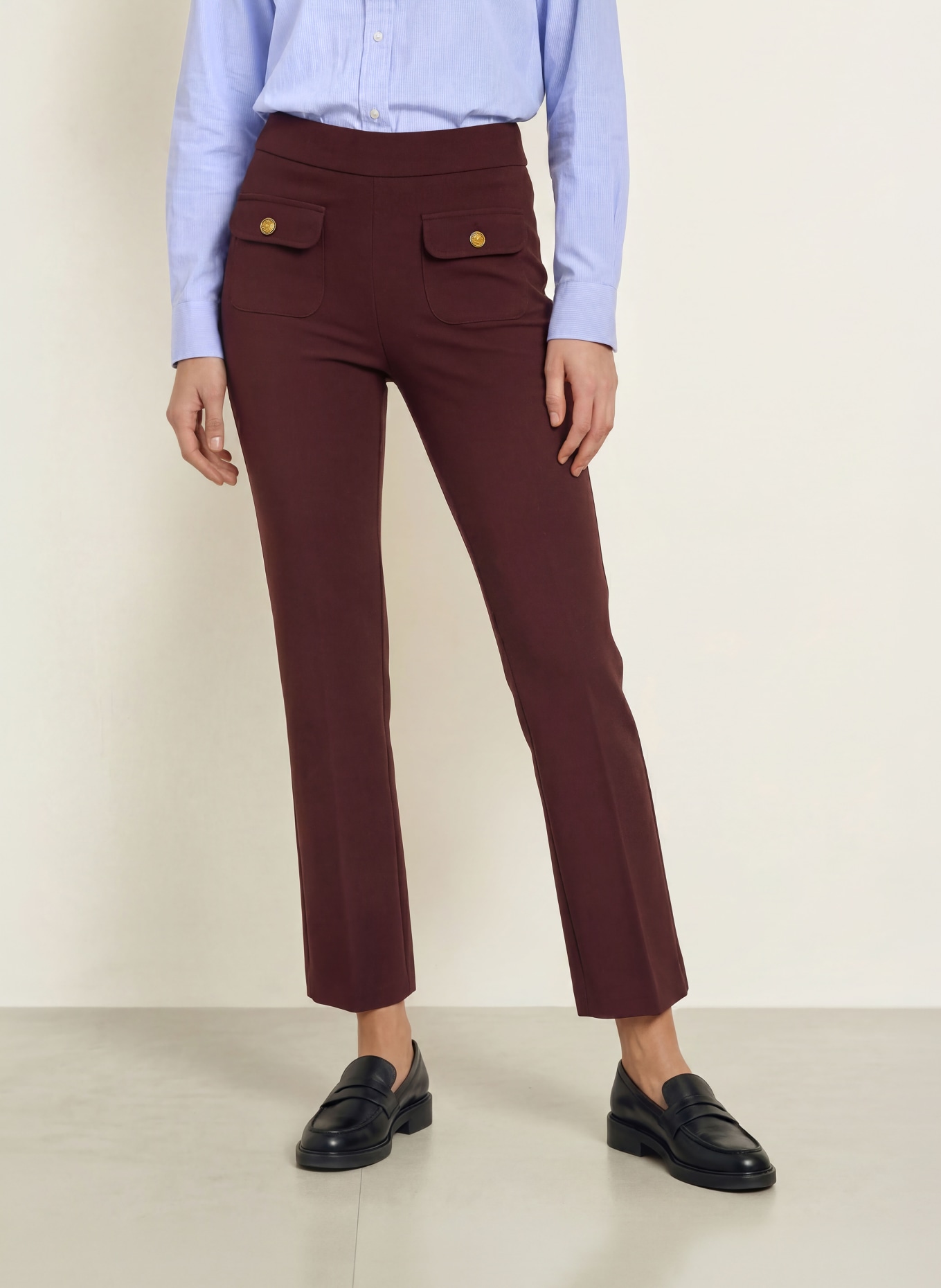 SEDUCTIVE NANETTE EASY KICK Trousers: DARK RED