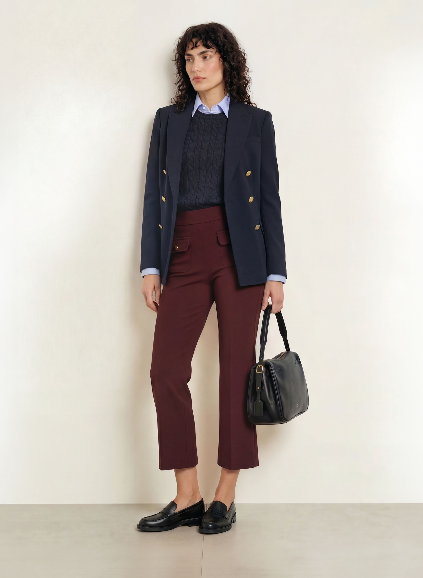 SEDUCTIVE NANETTE EASY KICK Trousers: DARK RED