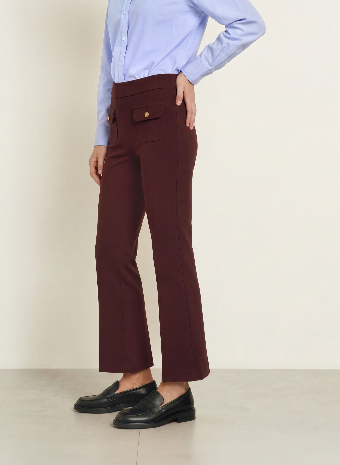 SEDUCTIVE NANETTE EASY KICK Trousers: DARK RED