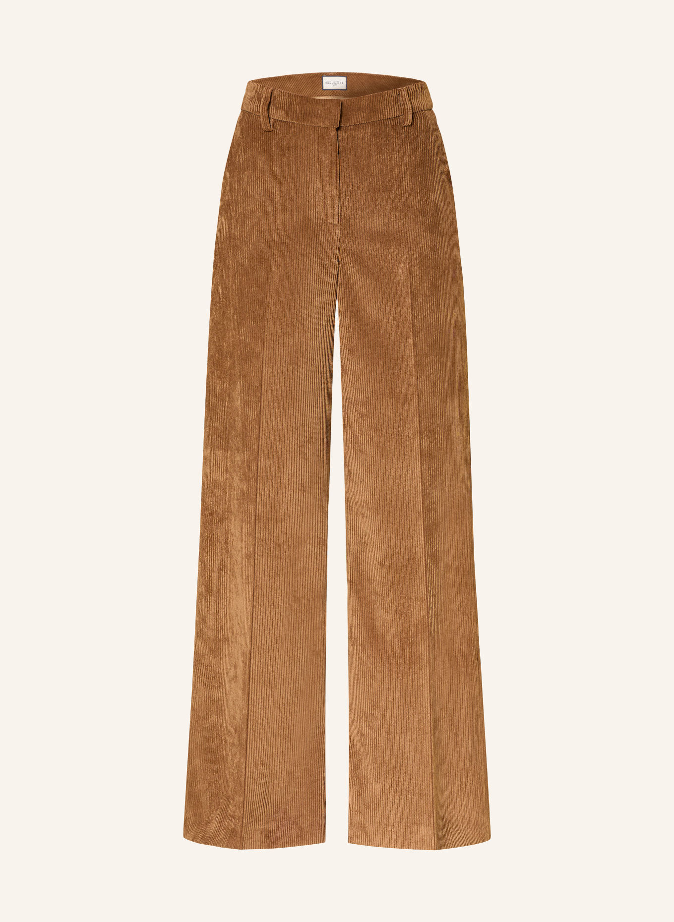 SEDUCTIVE SHILOH corduroy wide-leg trousers: COGNAC