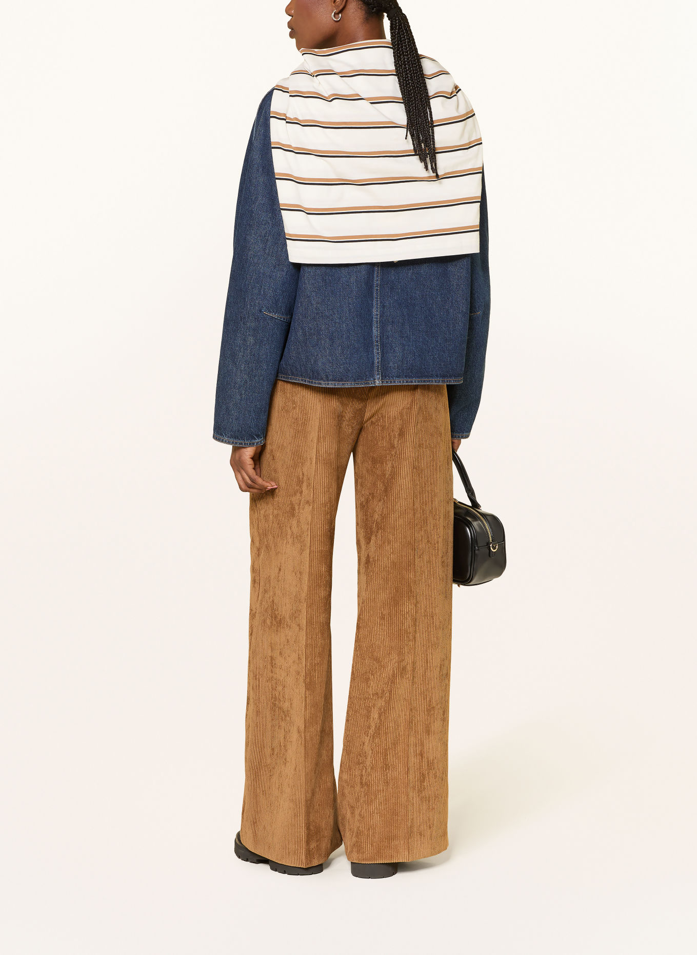 SEDUCTIVE SHILOH corduroy wide-leg trousers: COGNAC