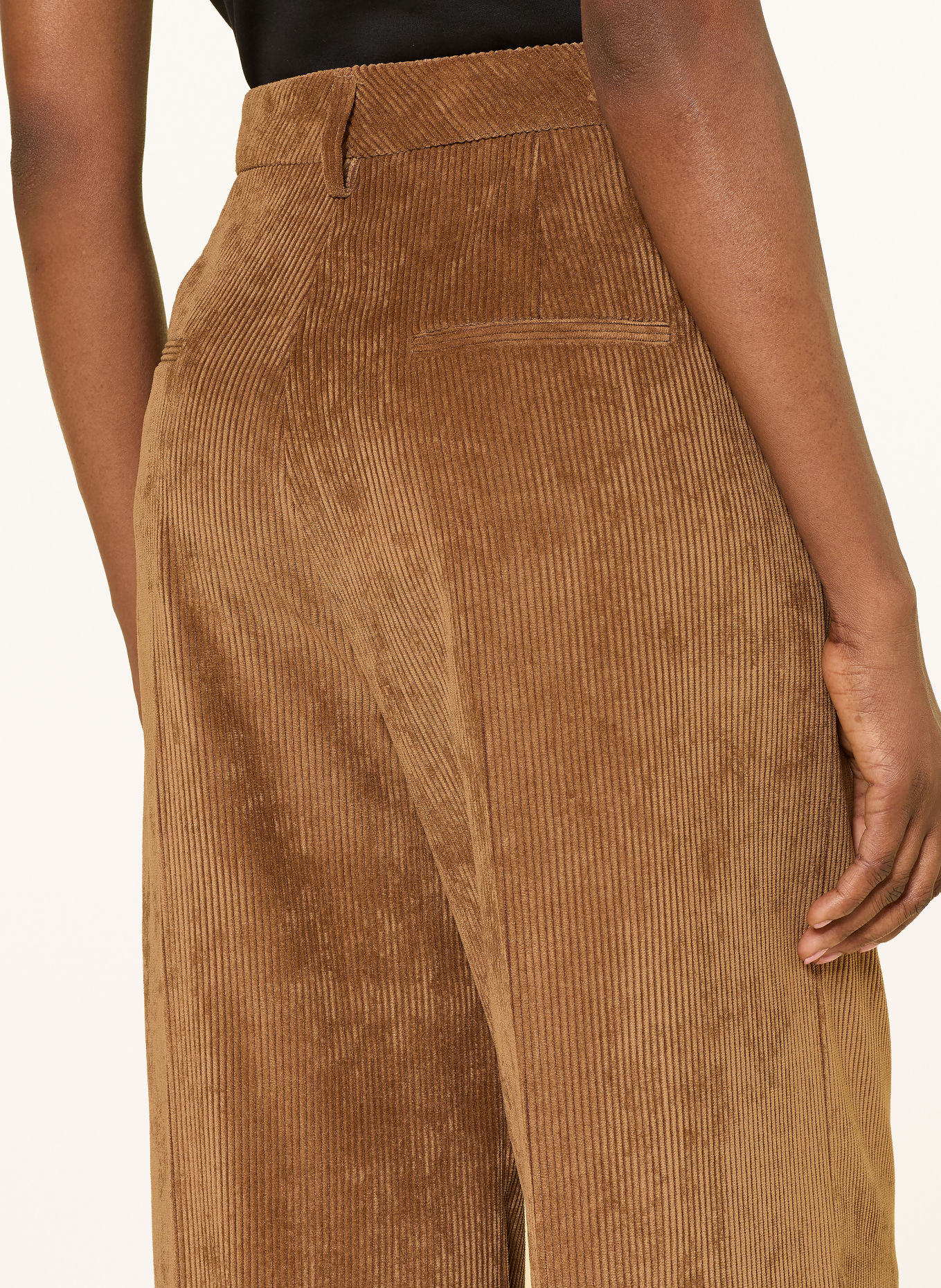 SEDUCTIVE SHILOH corduroy wide-leg trousers: COGNAC