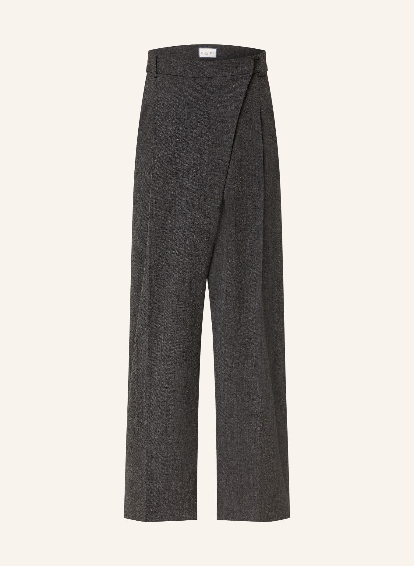 SEDUCTIVE GILLIAN wide-leg trousers with glitter thread: DARK GRAY / GRAY