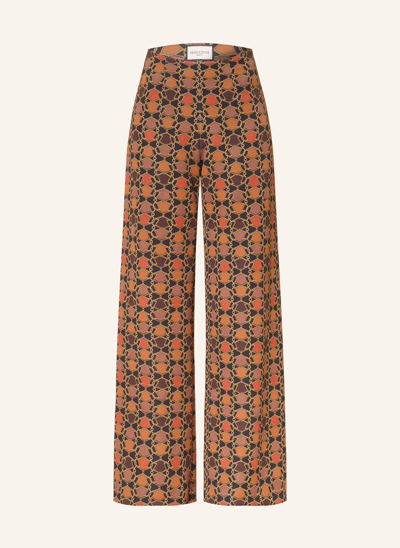 SEDUCTIVE KIMBERLY Jersey Trousers: DARK ORANGE / BROWN / GREEN