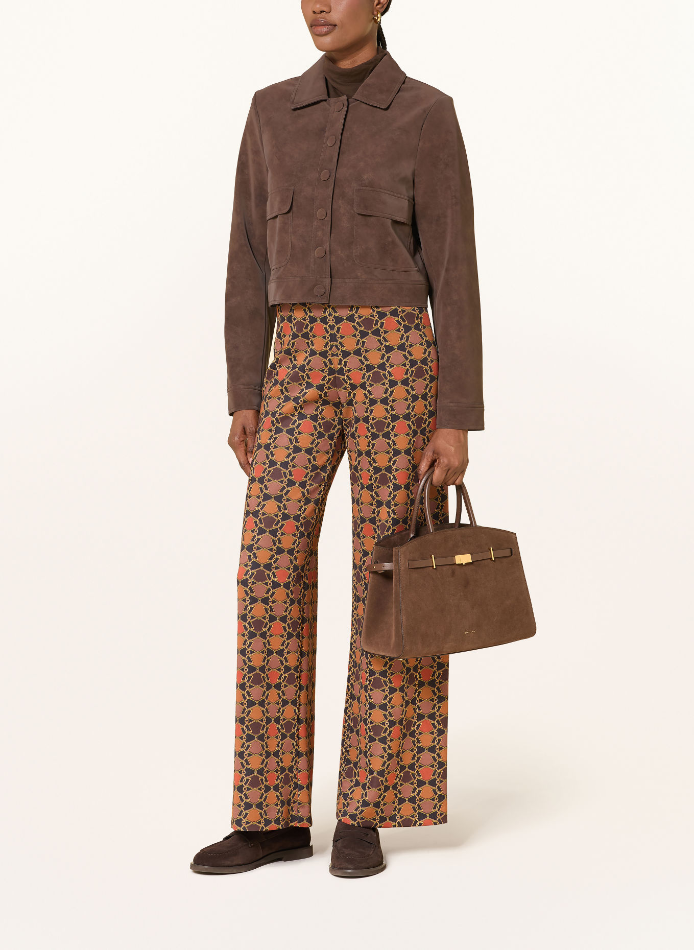 SEDUCTIVE KIMBERLY Jersey Trousers: DARK ORANGE / BROWN / GREEN