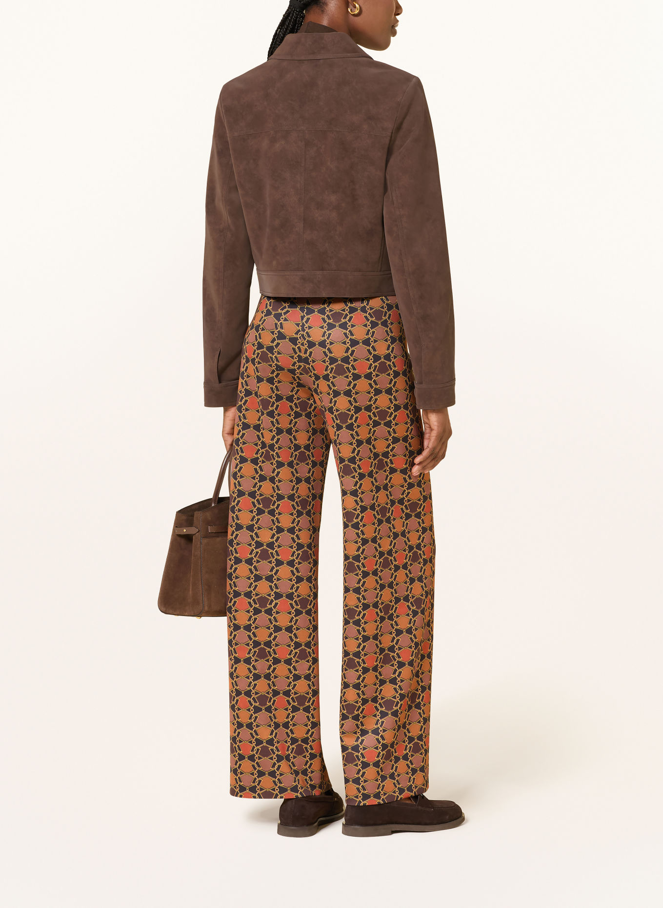SEDUCTIVE KIMBERLY Jersey Trousers: DARK ORANGE / BROWN / GREEN