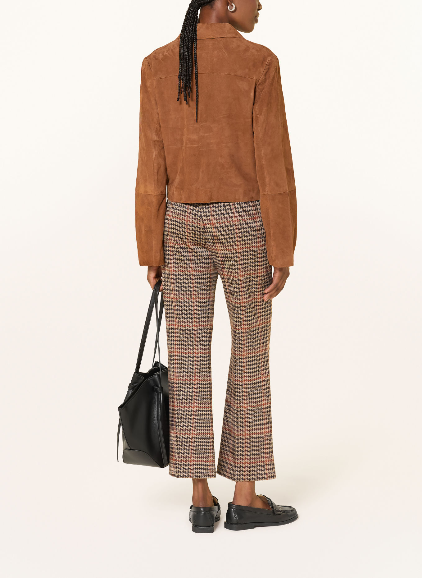 SEDUCTIVE NANETTE 7/8-length trousers: DARK BROWN / BEIGE / DARK ORANGE