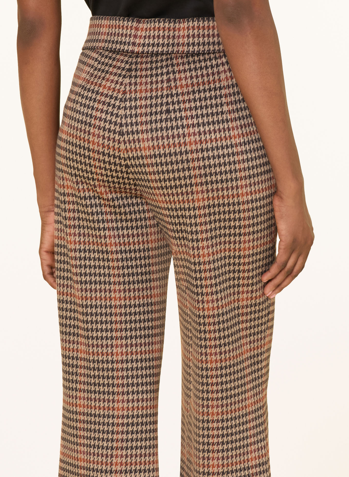 SEDUCTIVE NANETTE 7/8-length trousers: DARK BROWN / BEIGE / DARK ORANGE