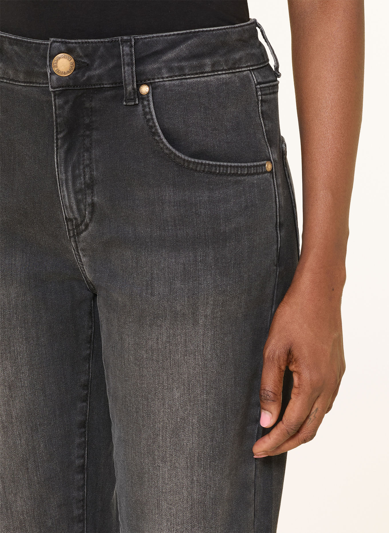 SEDUCTIVE Cropped Jeans CAREN: 975 Authentic Grey