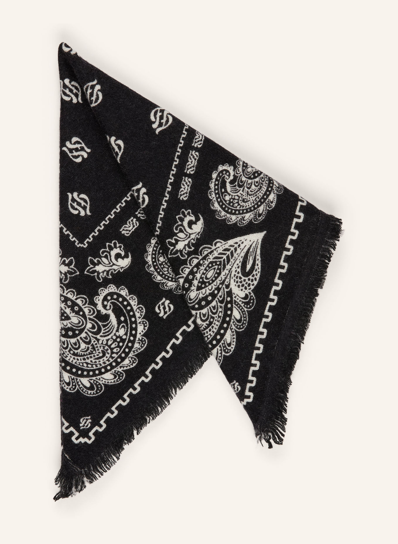 FROM FUTURE Cashmere-Tuch: SCHWARZ / CREME