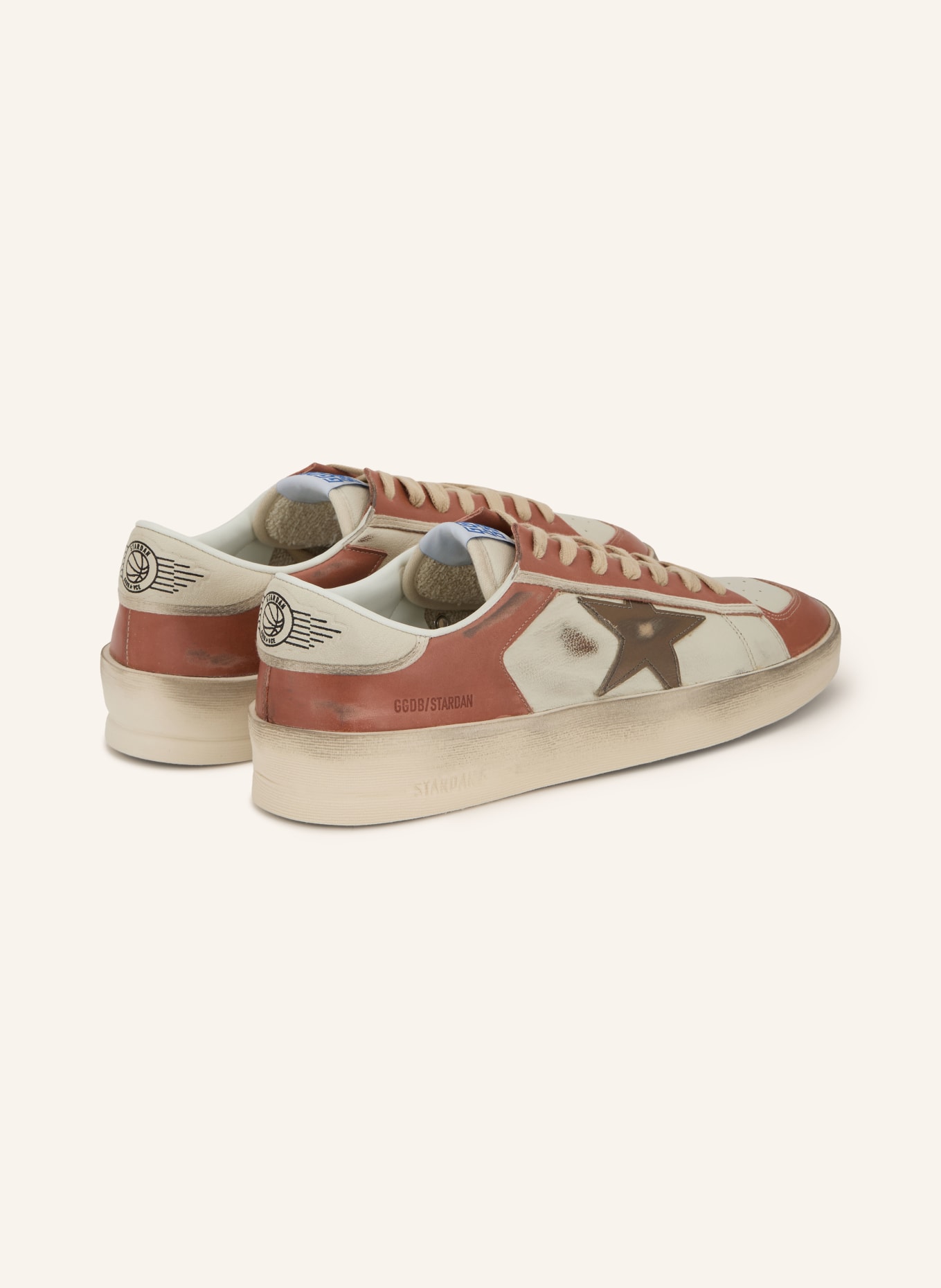 GOLDEN GOOSE Sneakers STARDAN: CRÈME / PLATINA / DONKERORANJE