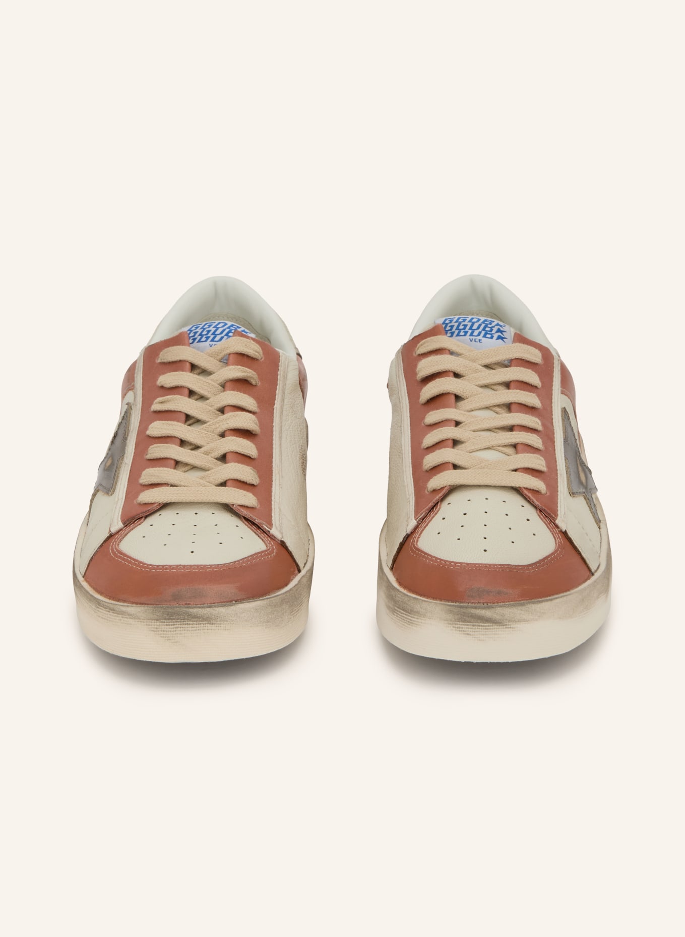 GOLDEN GOOSE Sneakers STARDAN: CRÈME / PLATINA / DONKERORANJE
