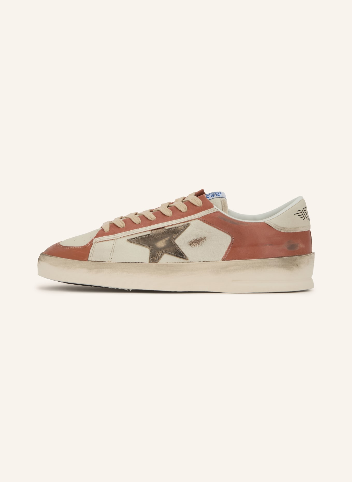 GOLDEN GOOSE Sneakers STARDAN: CRÈME / PLATINA / DONKERORANJE