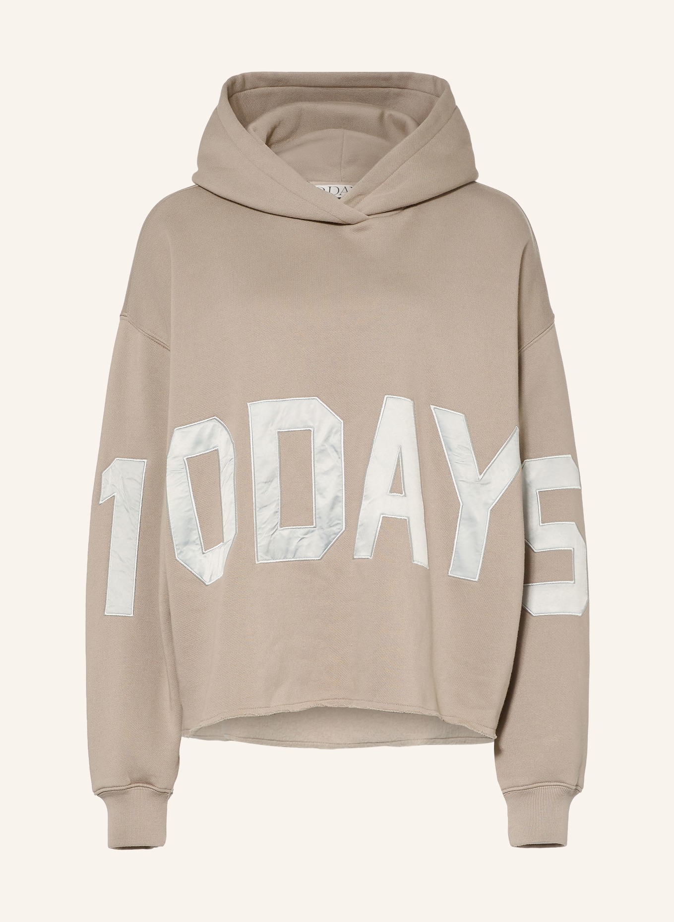 10DAYS Oversized hoodie: BEIGE / LIGHT GRAY