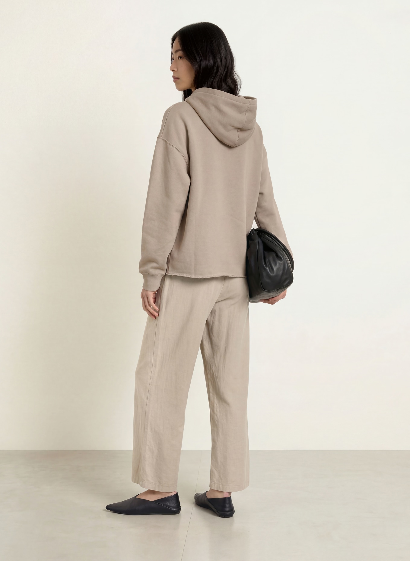 10DAYS Oversized hoodie: BEIGE / LIGHT GRAY