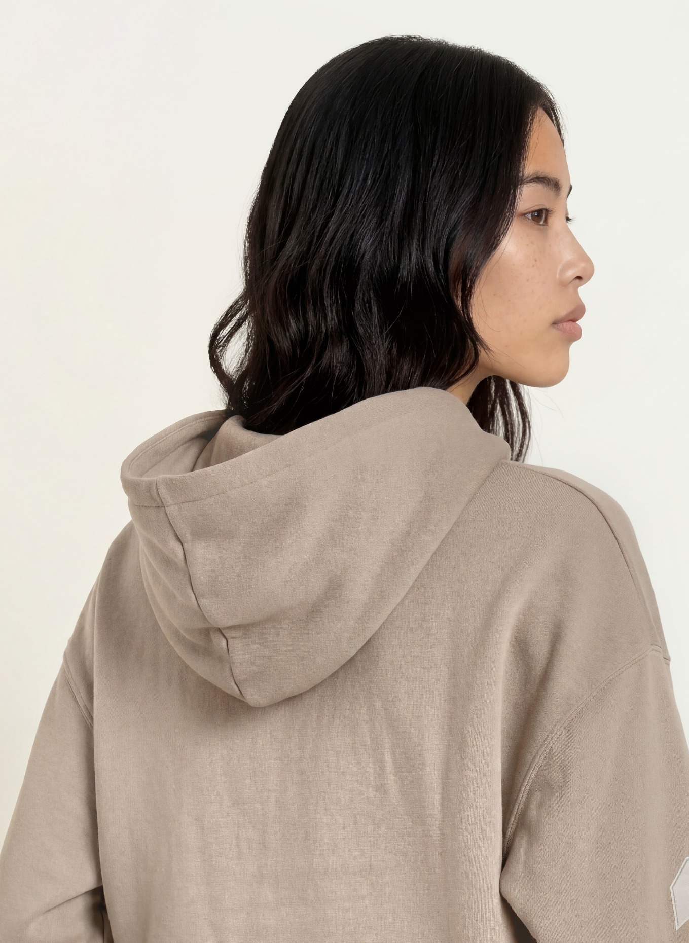 10DAYS Oversized hoodie: BEIGE / LIGHT GRAY